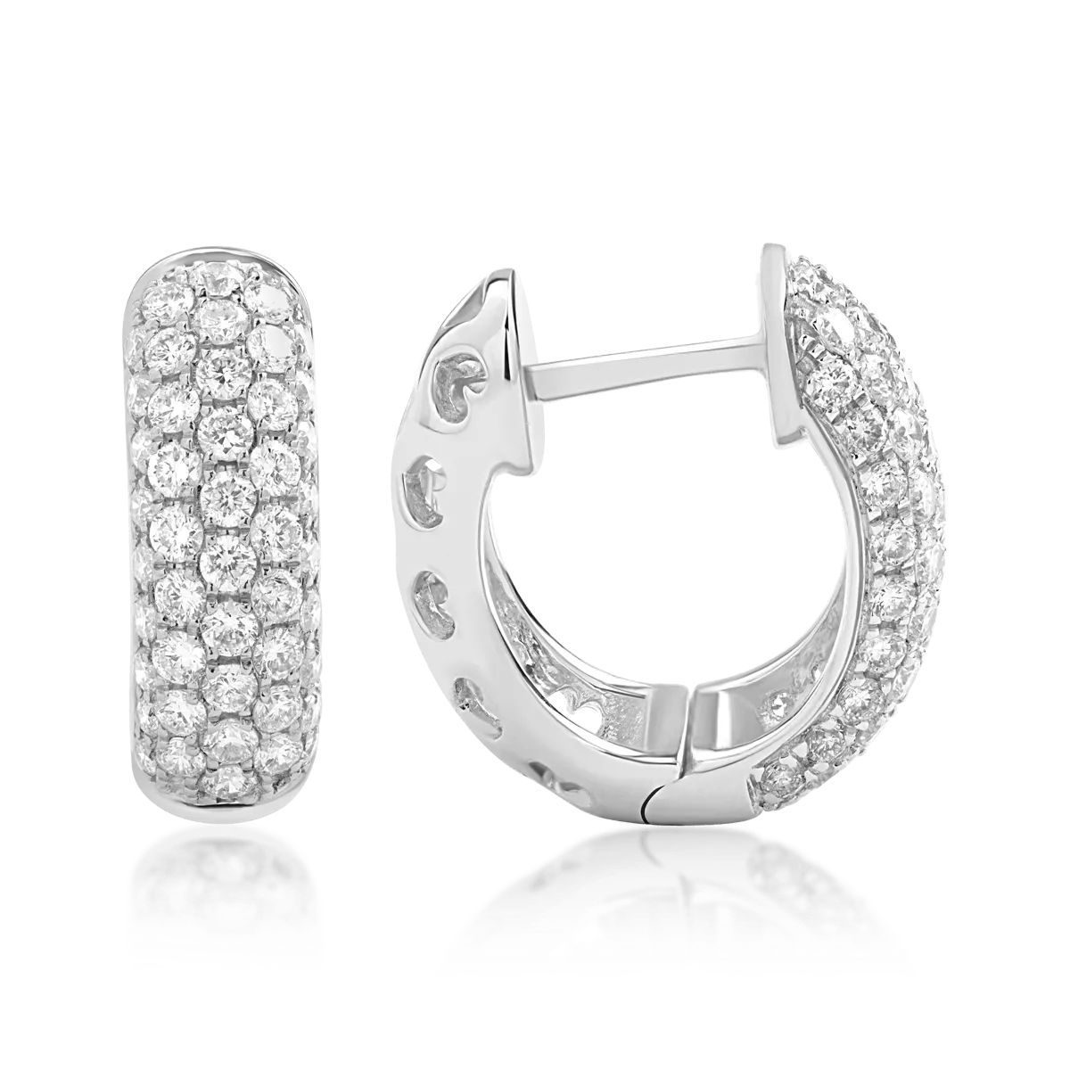 18k fehér arany fülbevaló gyémántokkal 0,74ct