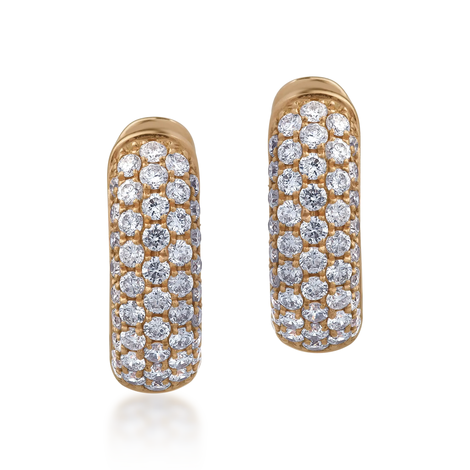 18K sárga arany fülbevaló 0.71ct gyémántokkal