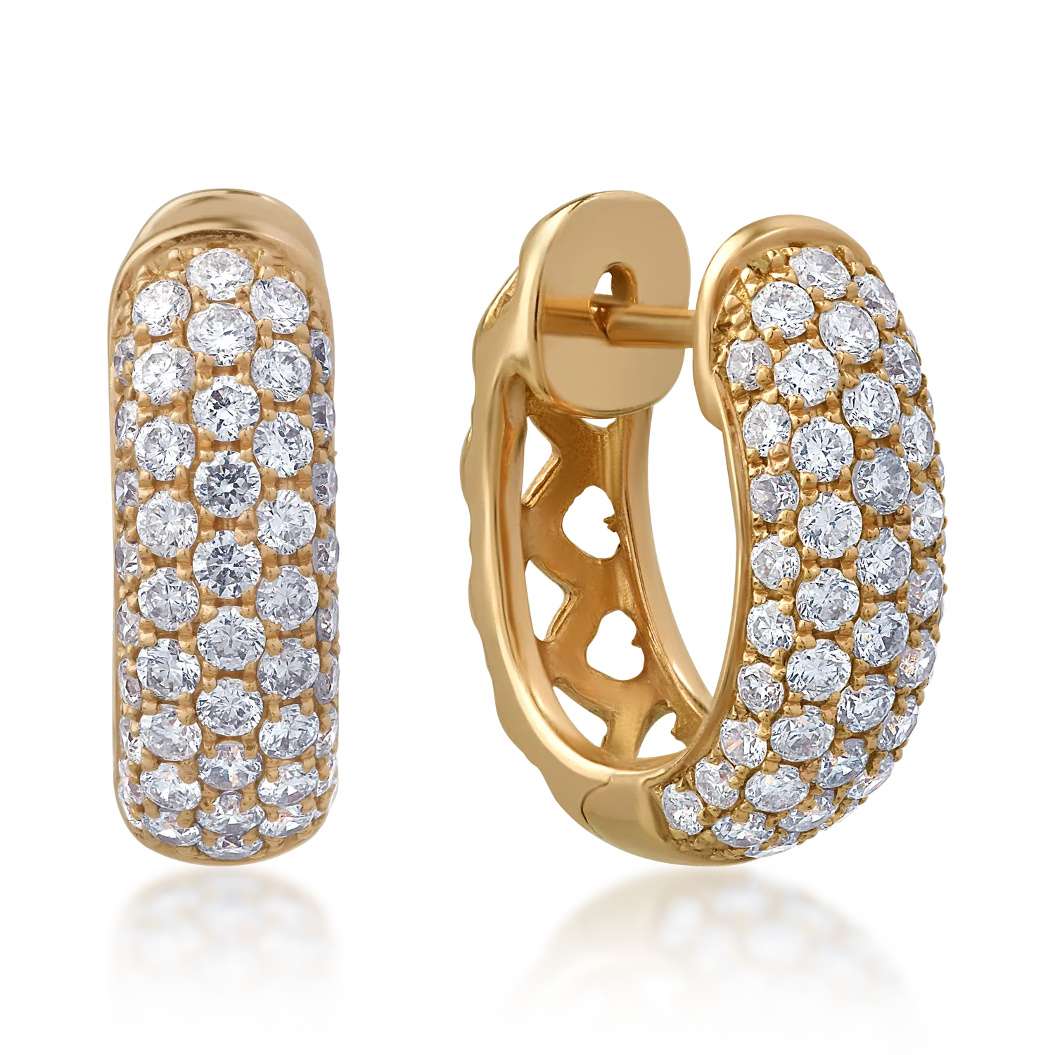 Cercei din aur galben cu diamante de 0.71ct