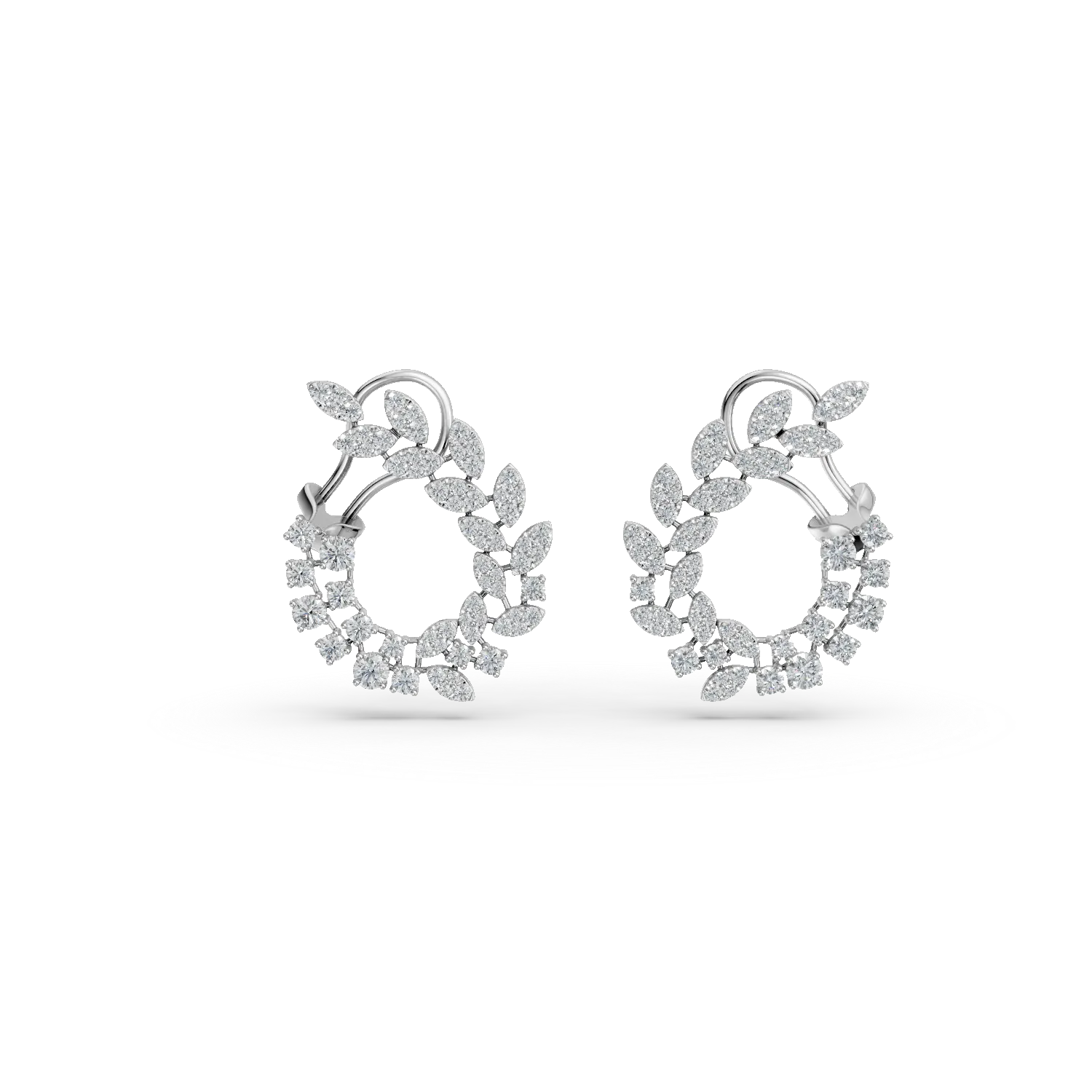 Cercei din aur alb de 18K cu diamante de 2.88ct-110636