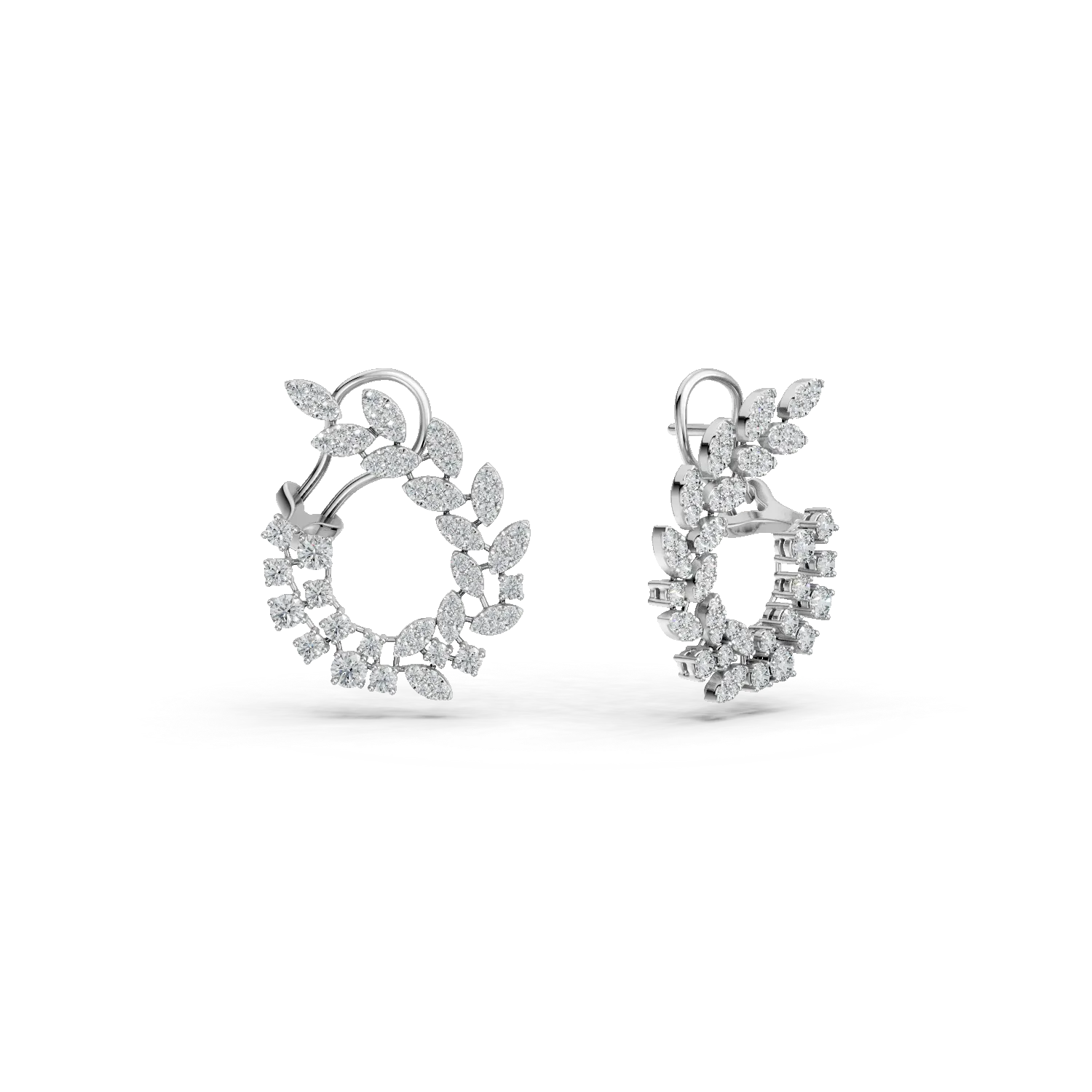 Cercei din aur alb cu diamante de 2.88ct