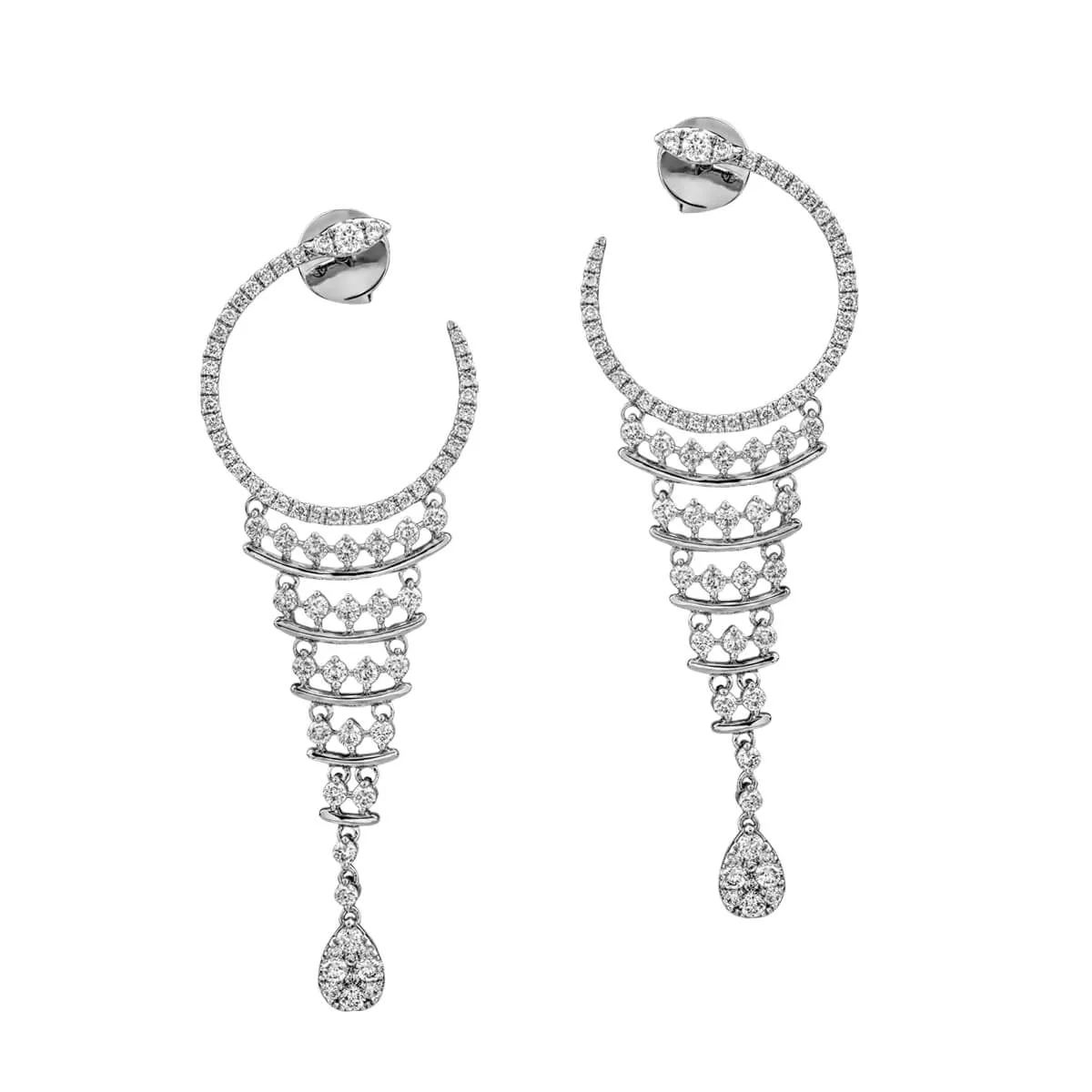 Cercei din aur alb de 18K cu diamante de 1.93ct-110637
