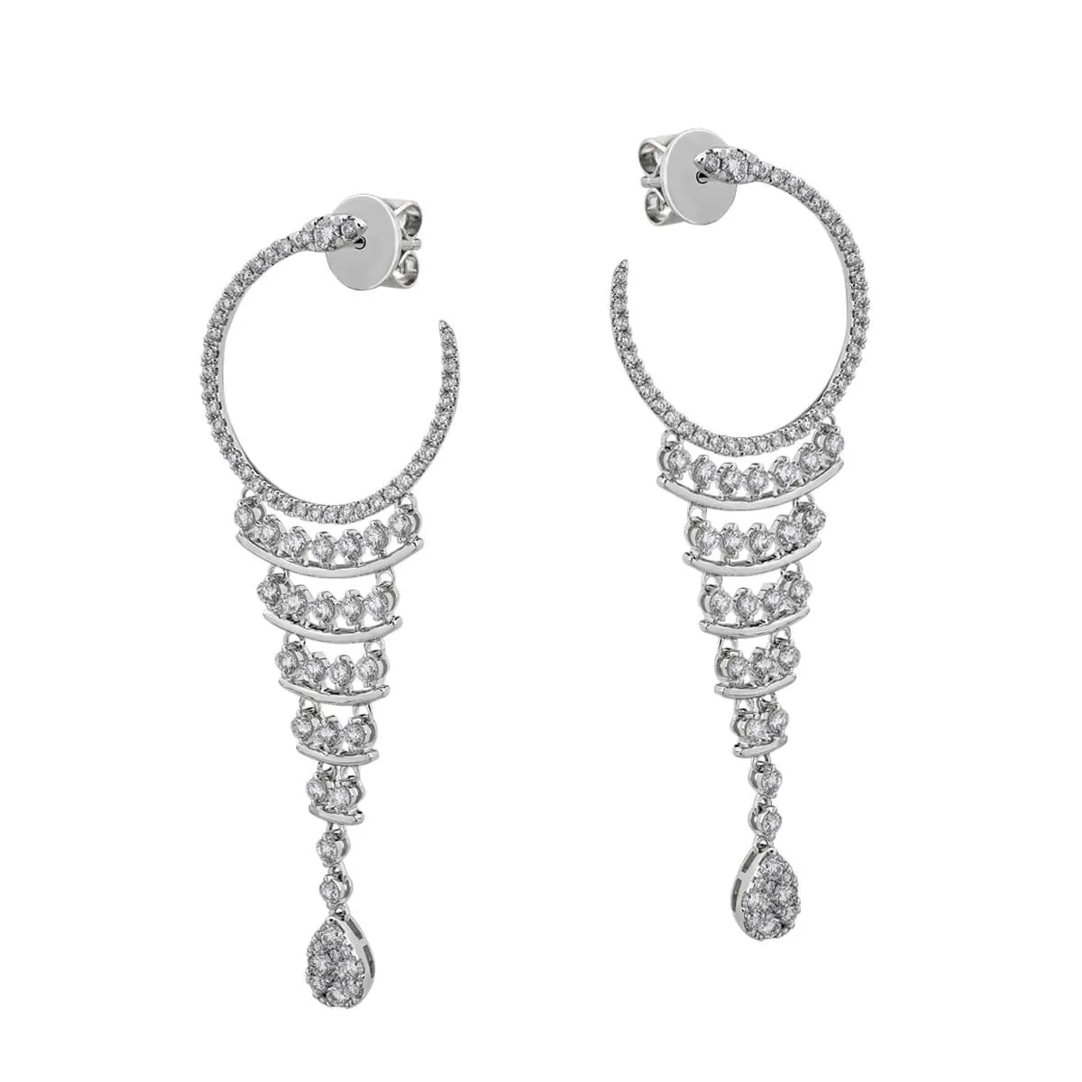 Cercei din aur alb cu diamante de 1.93ct