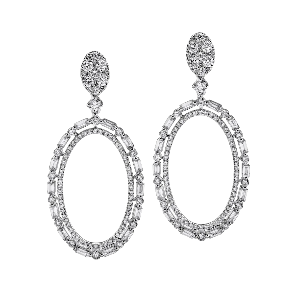 18K white gold earrings with 1.98ct diamonds