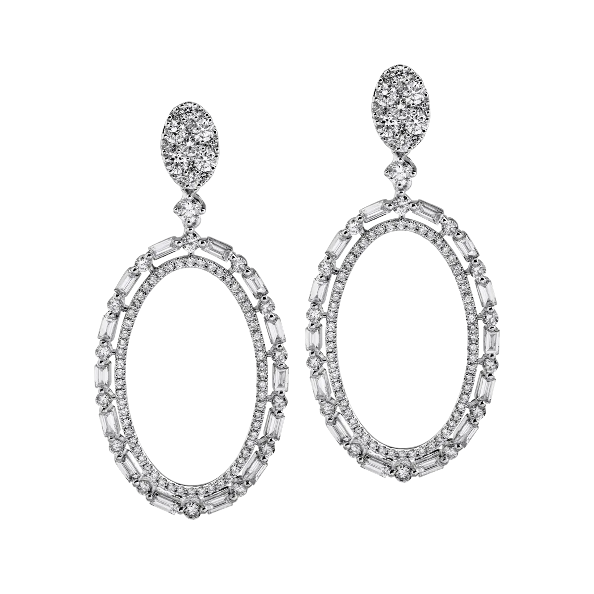 Cercei din aur alb de 18K cu diamante de 1.98ct-110642