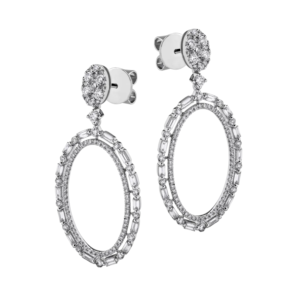 Обеци от бяло злато 18K с диаманти 1.98ct