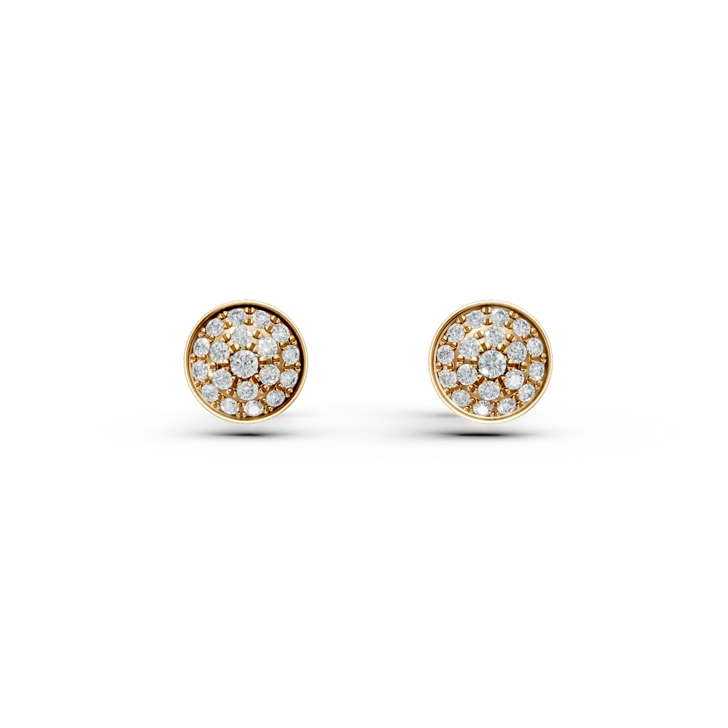 Cercei din aur galben cu diamante de 0.17ct