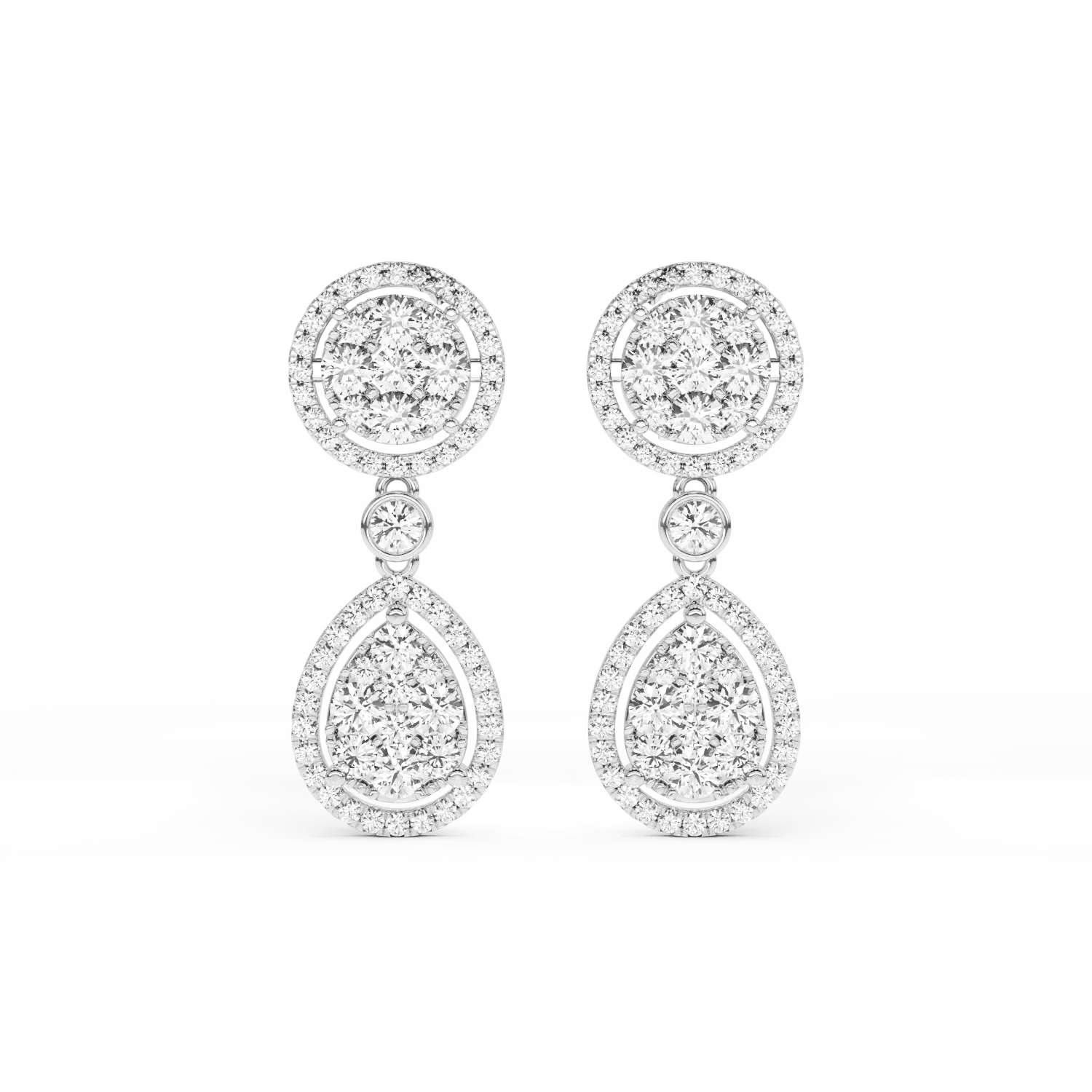 18K white gold earrings with 2.34ct diamonds