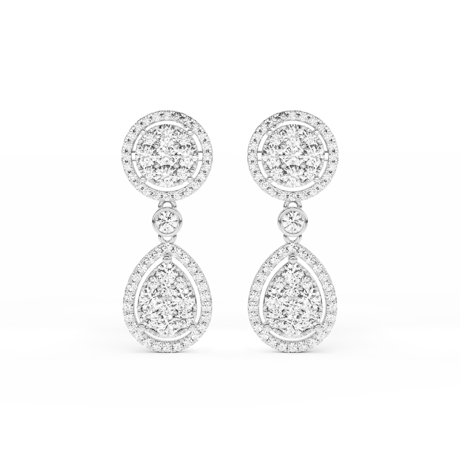 Cercei din aur alb de 18K cu diamante de 2.34ct-110648