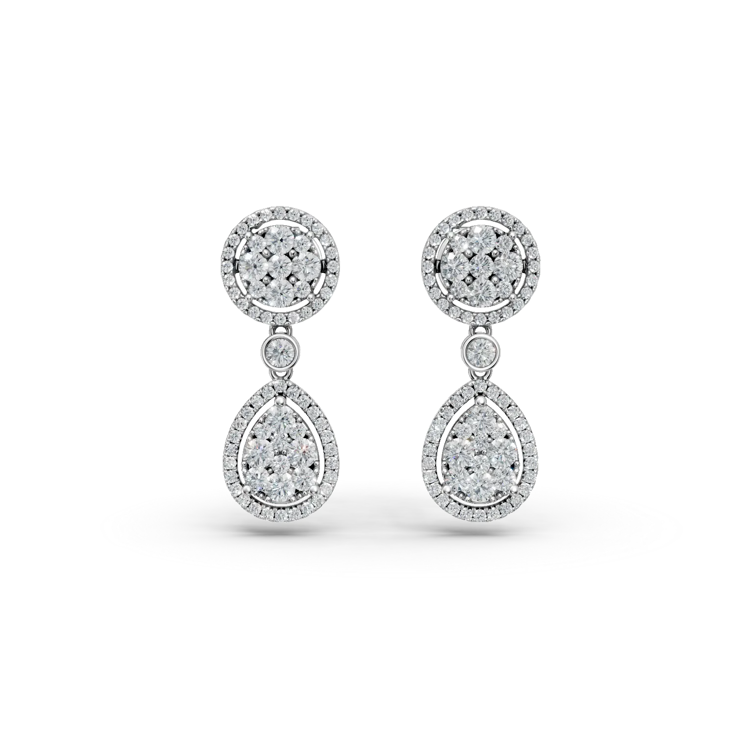 Teilor Cercei din aur alb cu diamante de 2.34ct