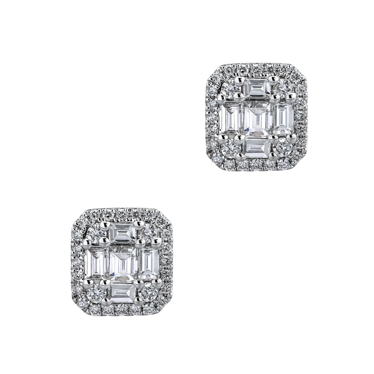 Cercei din aur alb de 18K cu diamante de 0.55ct - 1 | YEO