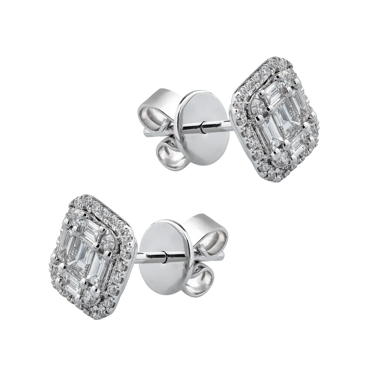 18K white gold earrings with 0.55ct diamonds