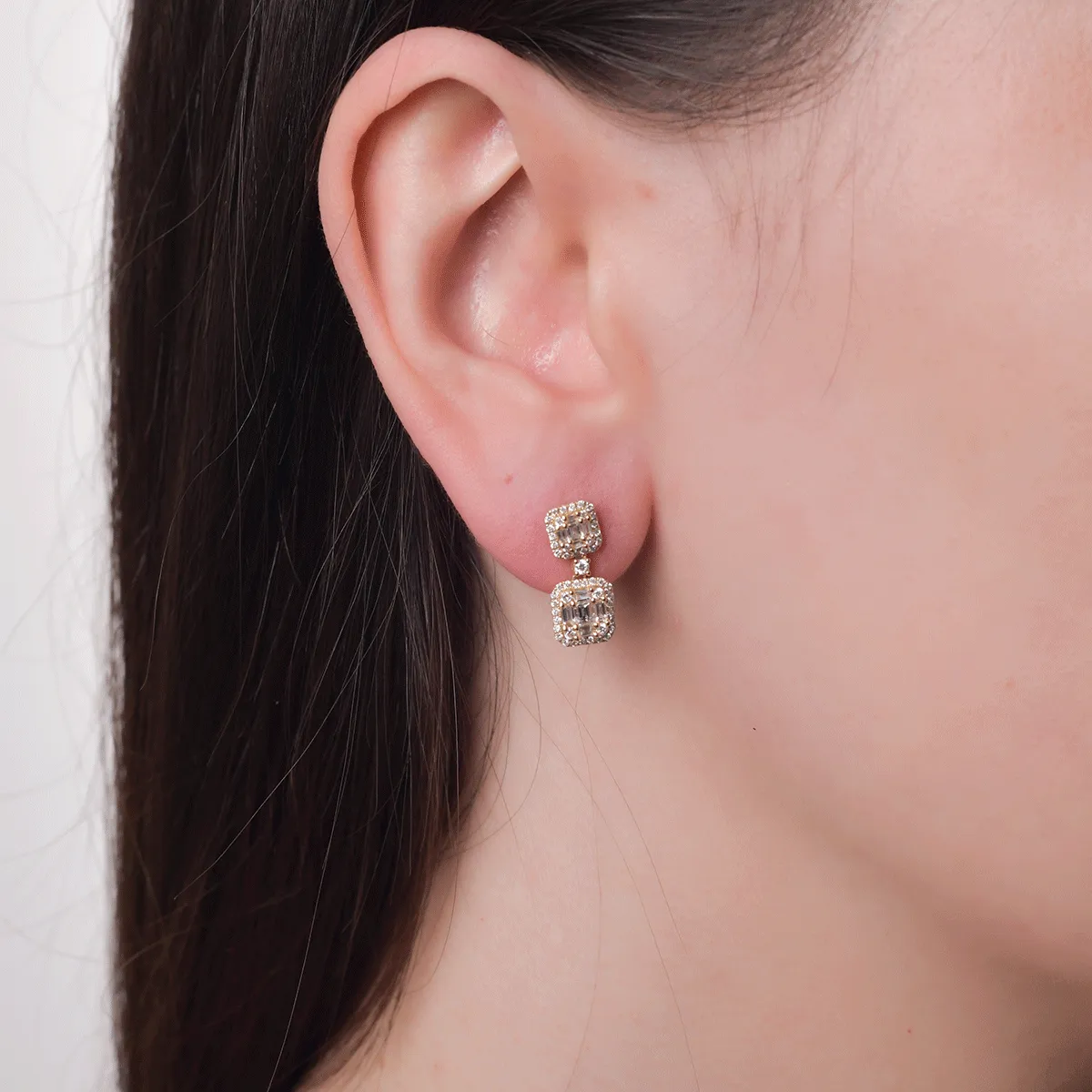 18K yellow gold earrings with 0.89ct diamonds