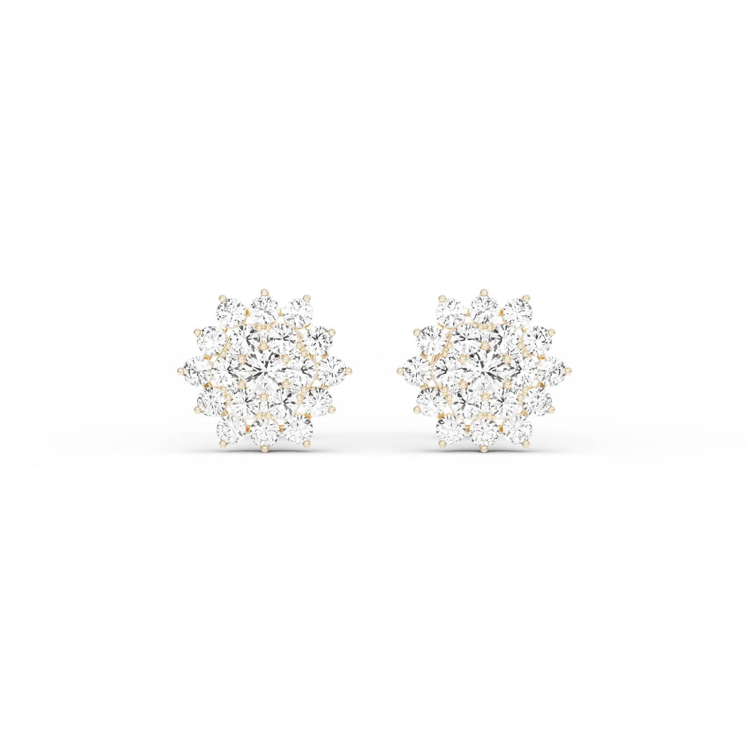 Cercei din aur galben de 18K cu diamante de 1.25ct