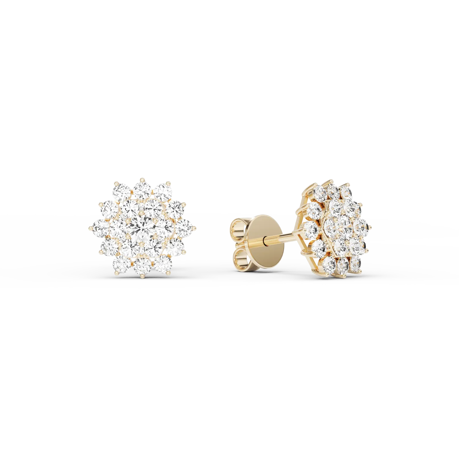 Cercei din aur galben cu diamante de 1.25ct