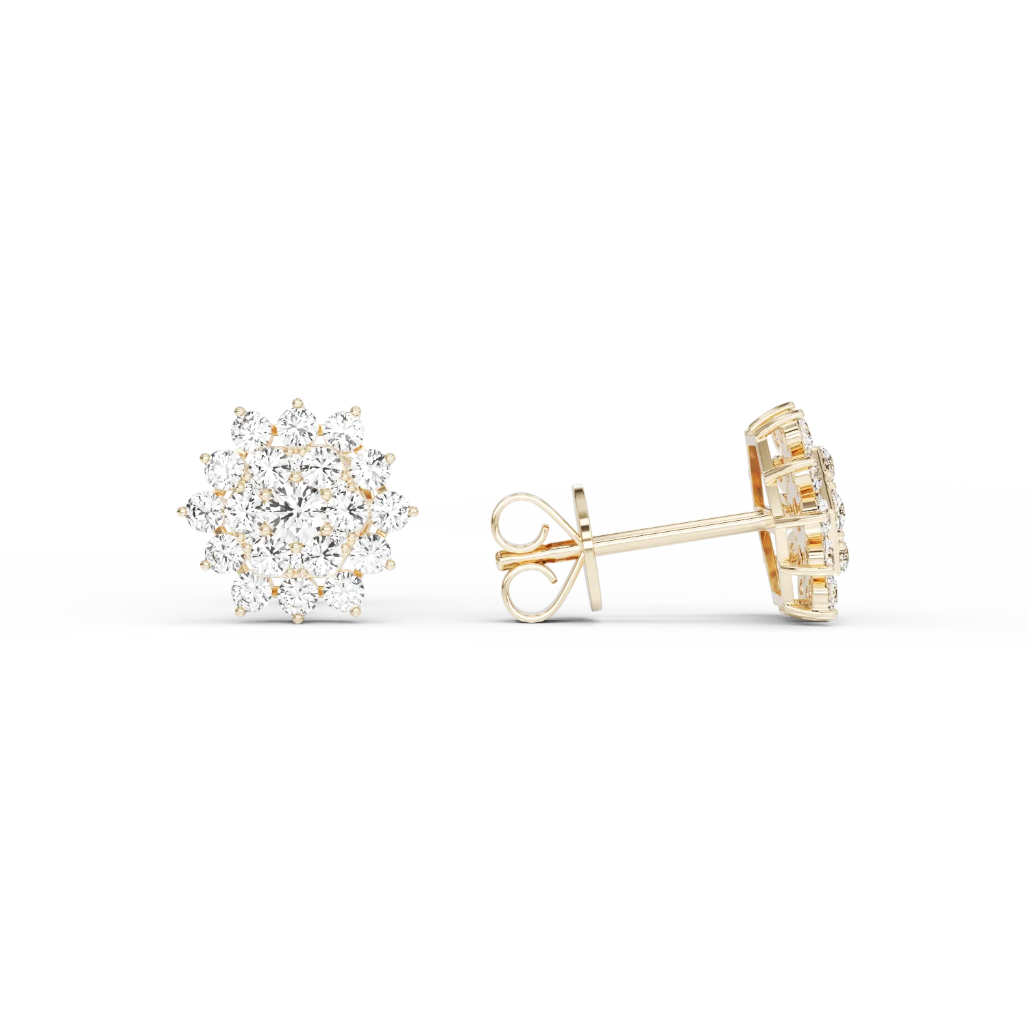 Cercei din aur galben cu diamante de 1.25ct