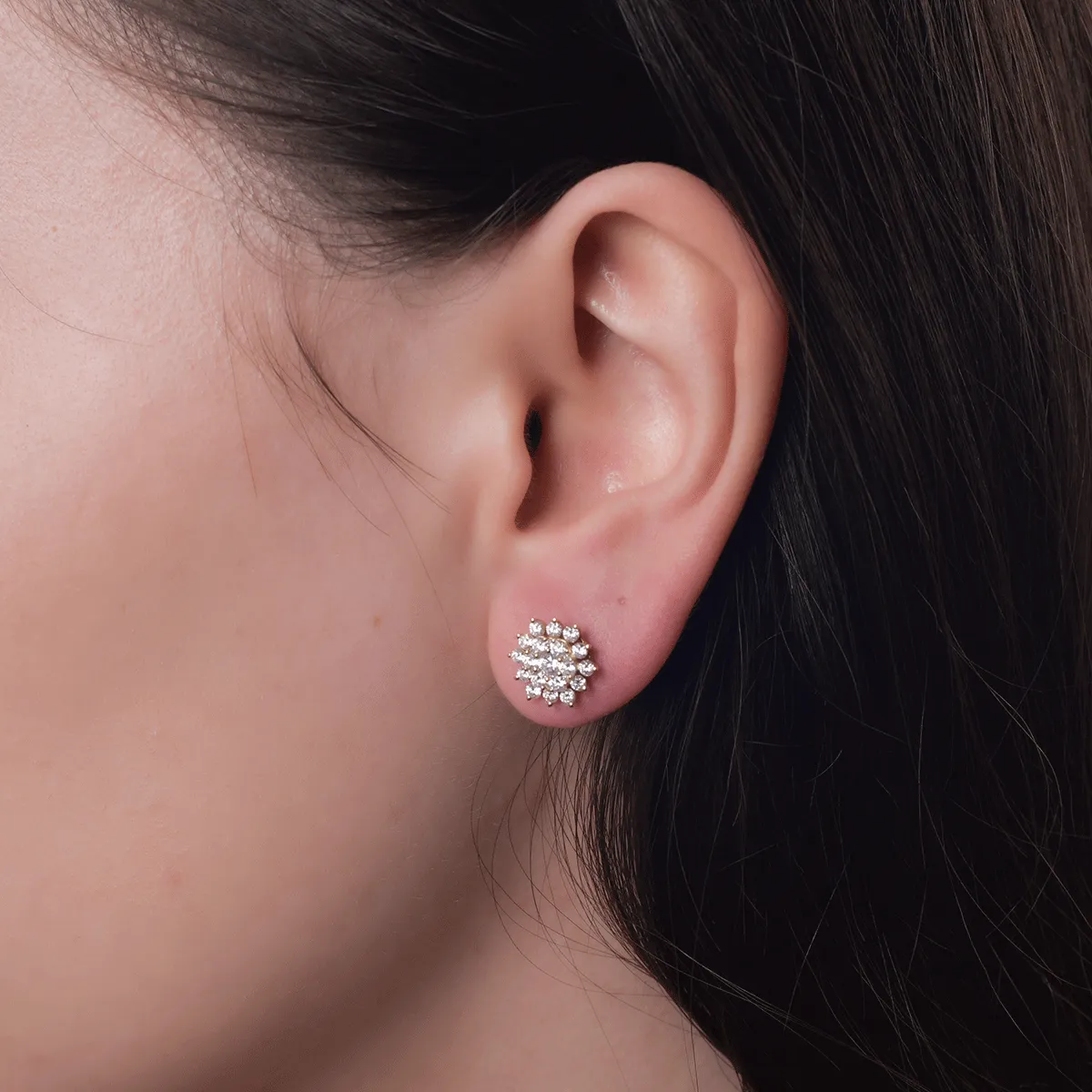 Cercei din aur galben cu diamante de 1.25ct