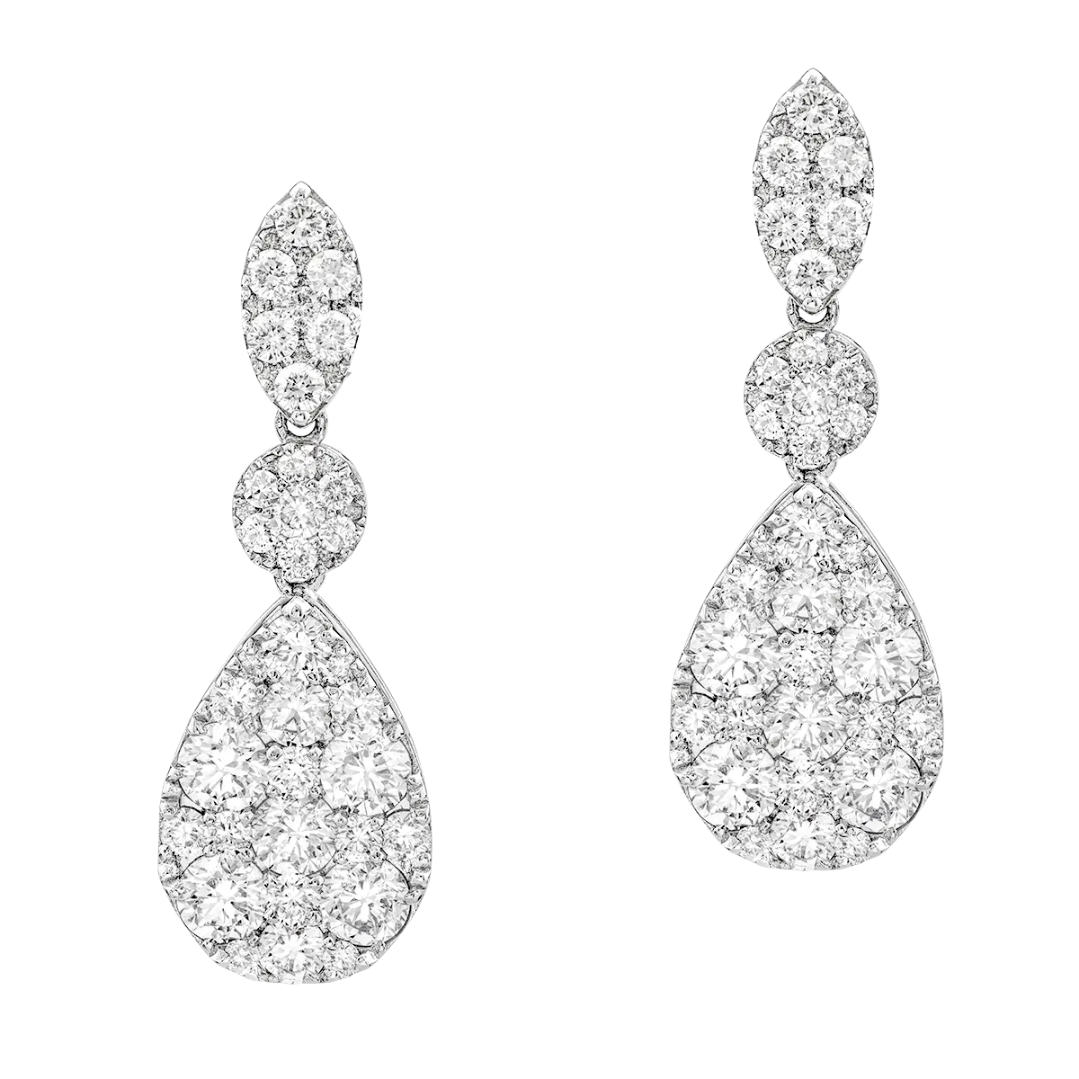 Teilor Cercei din aur alb cu diamante de 3.35ct