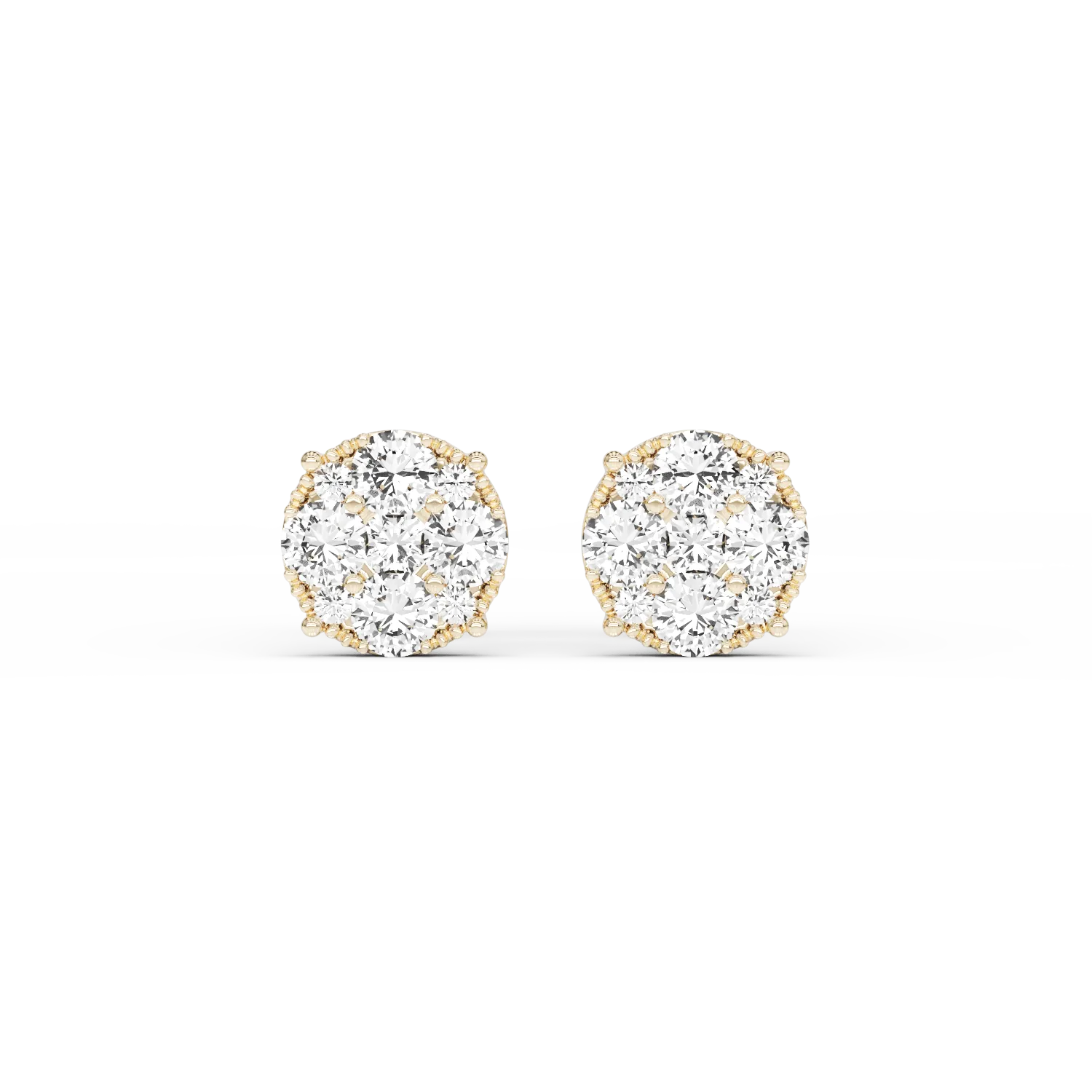 Обеци от жълто злато с диаманти 0.7ct