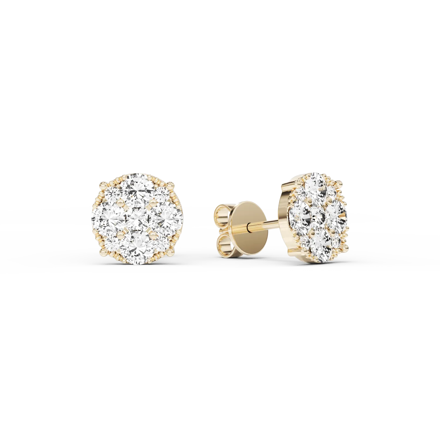 Cercei din aur galben cu diamante de 0.7ct