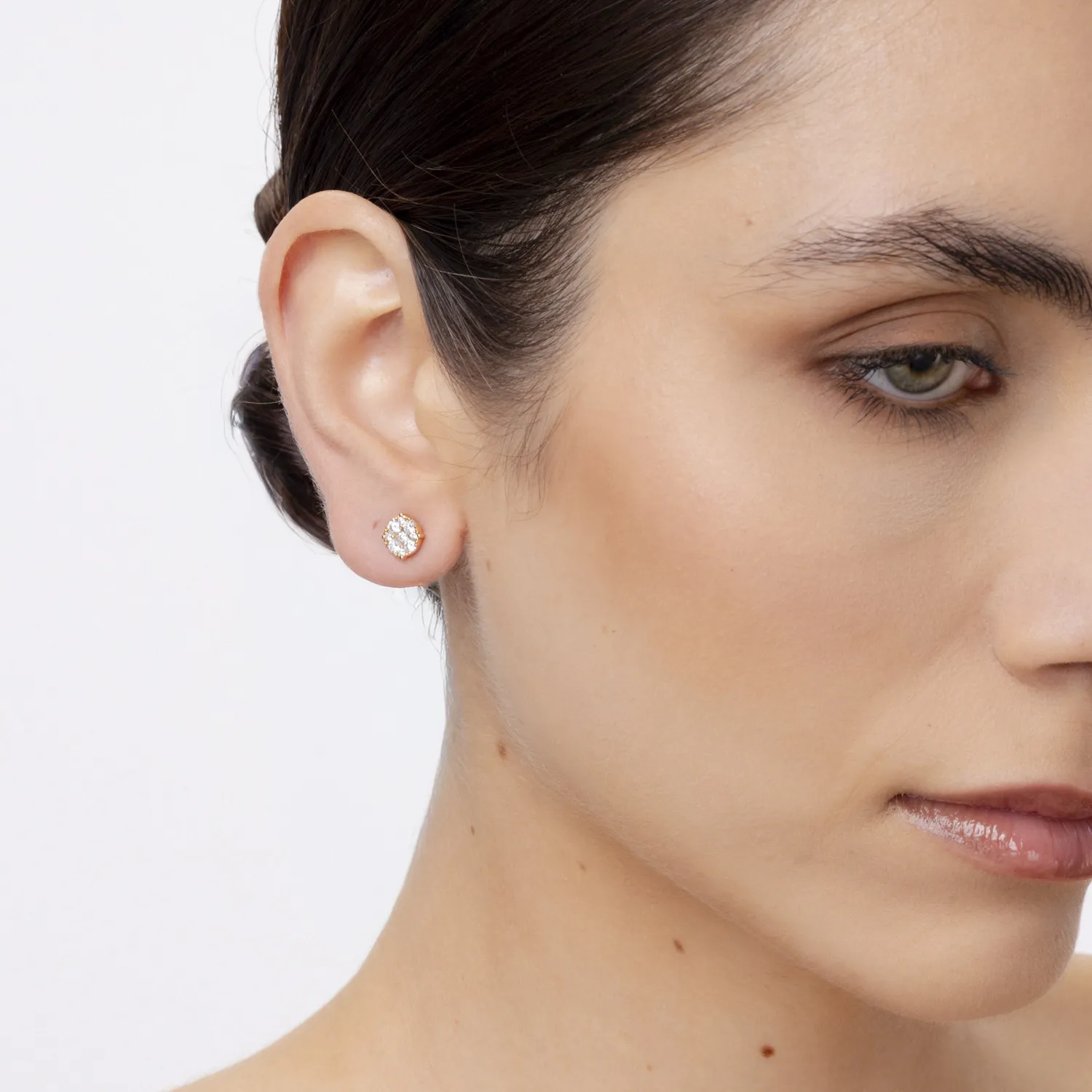 18k rózsaszín arany fülbevaló 0.67ct gyémántokkal