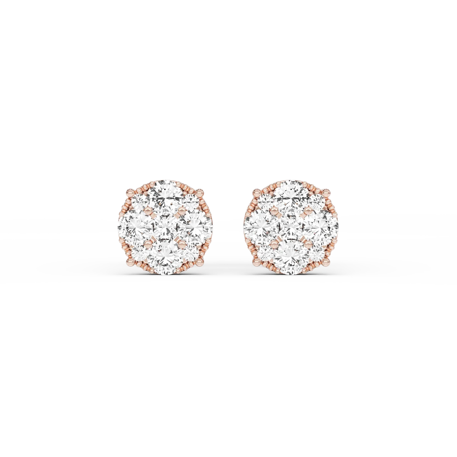 Cercei din aur roz cu diamante de 0.67ct