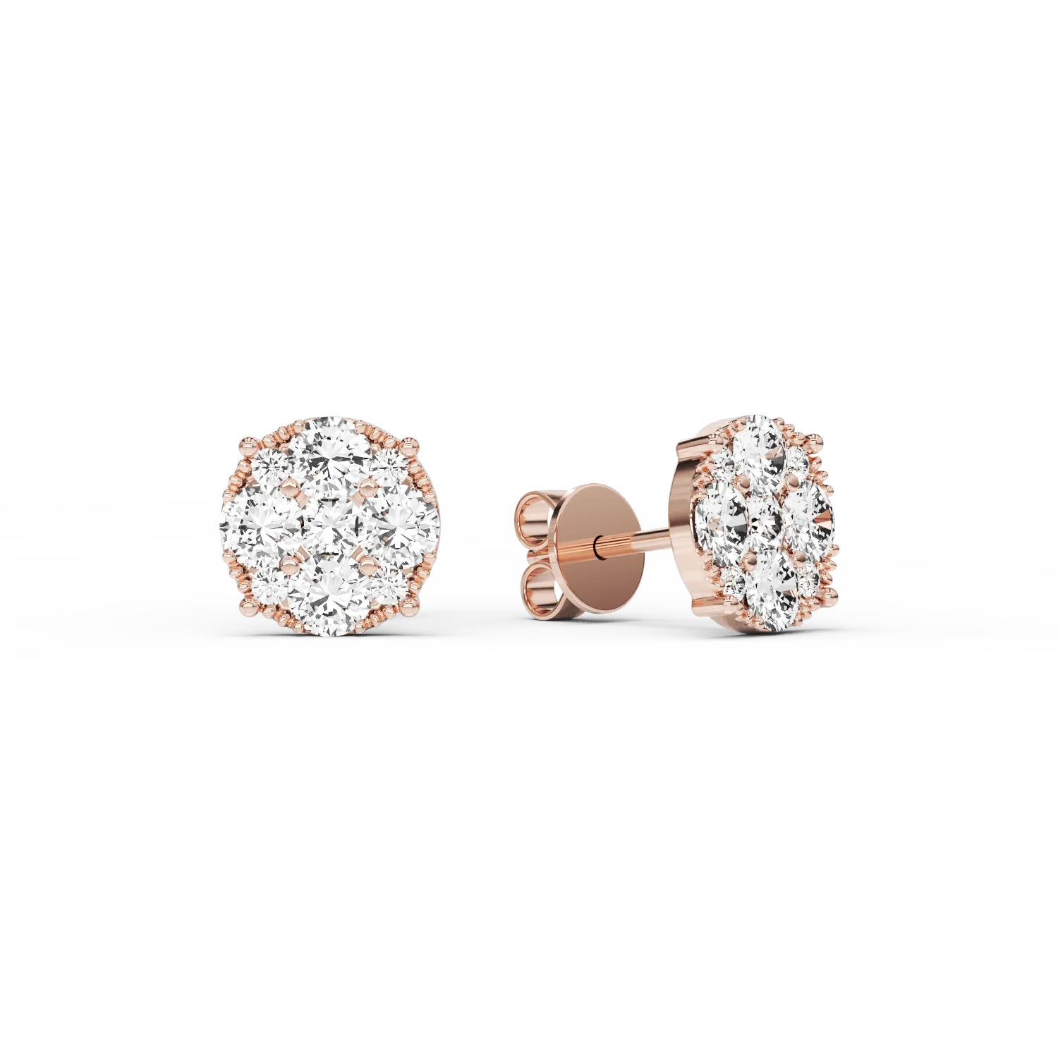 Teilor Cercei din aur roz cu diamante de 0.67ct