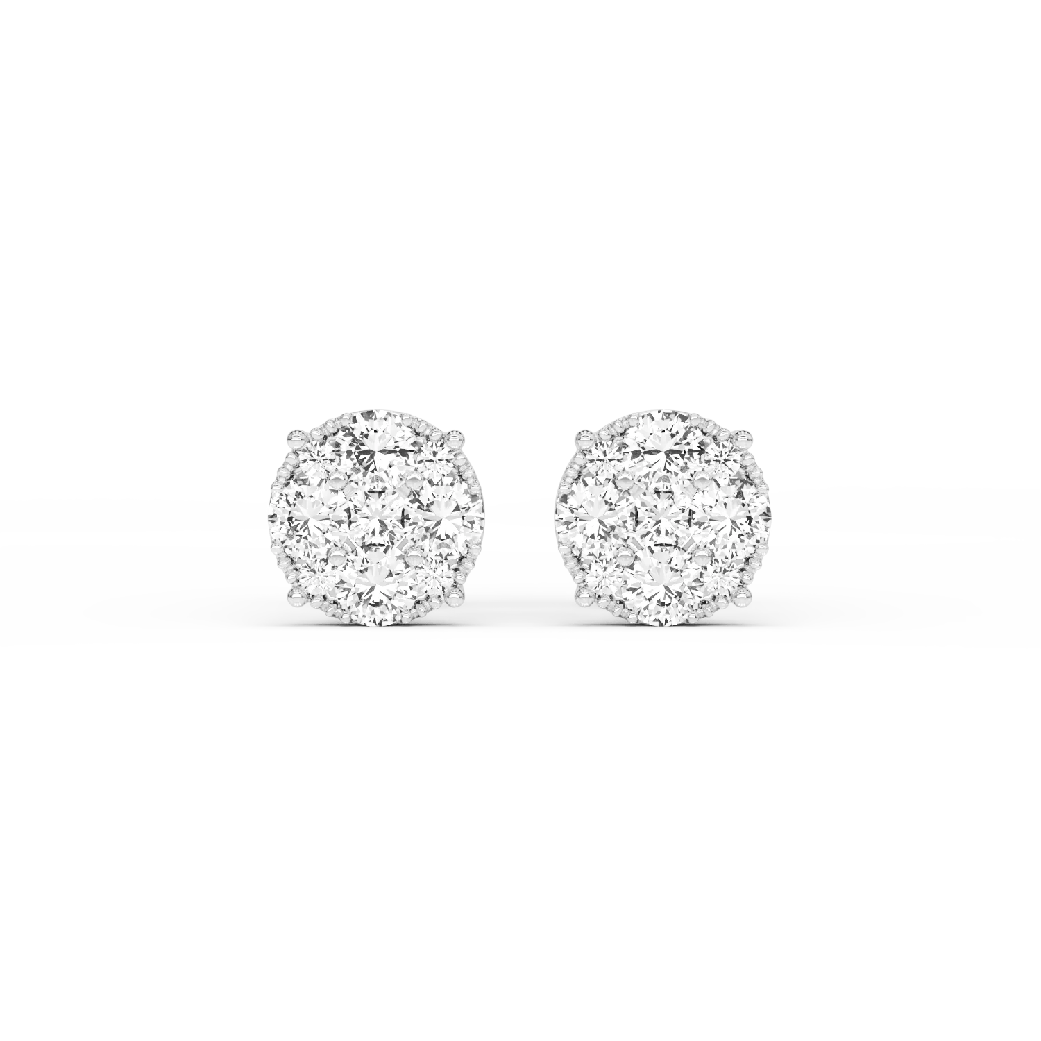 Cercei din aur alb cu diamante de 0.65ct