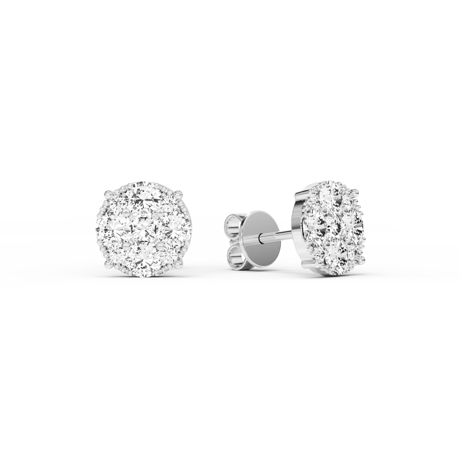 Cercei din aur alb cu diamante de 0.65ct