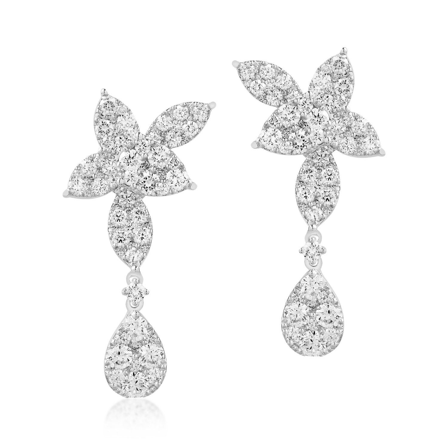 Teilor Cercei din aur alb cu diamante de 2.79ct