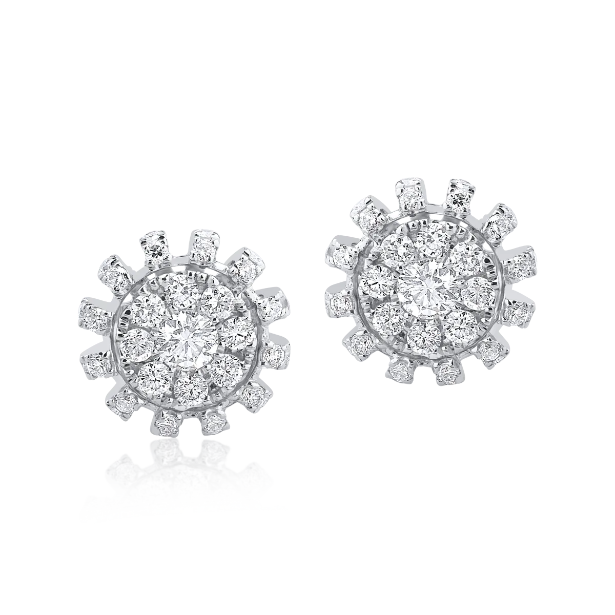 Обеци от бяло злато с диаманти 0.5кт-110678