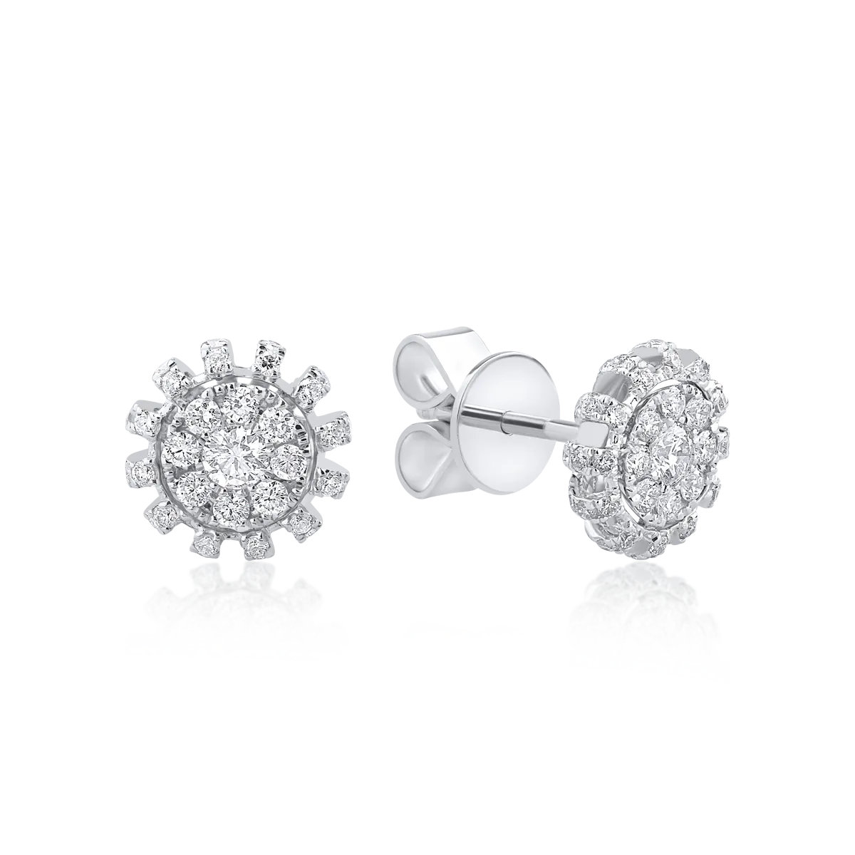 Обеци от бяло злато с диаманти 0.5кт
