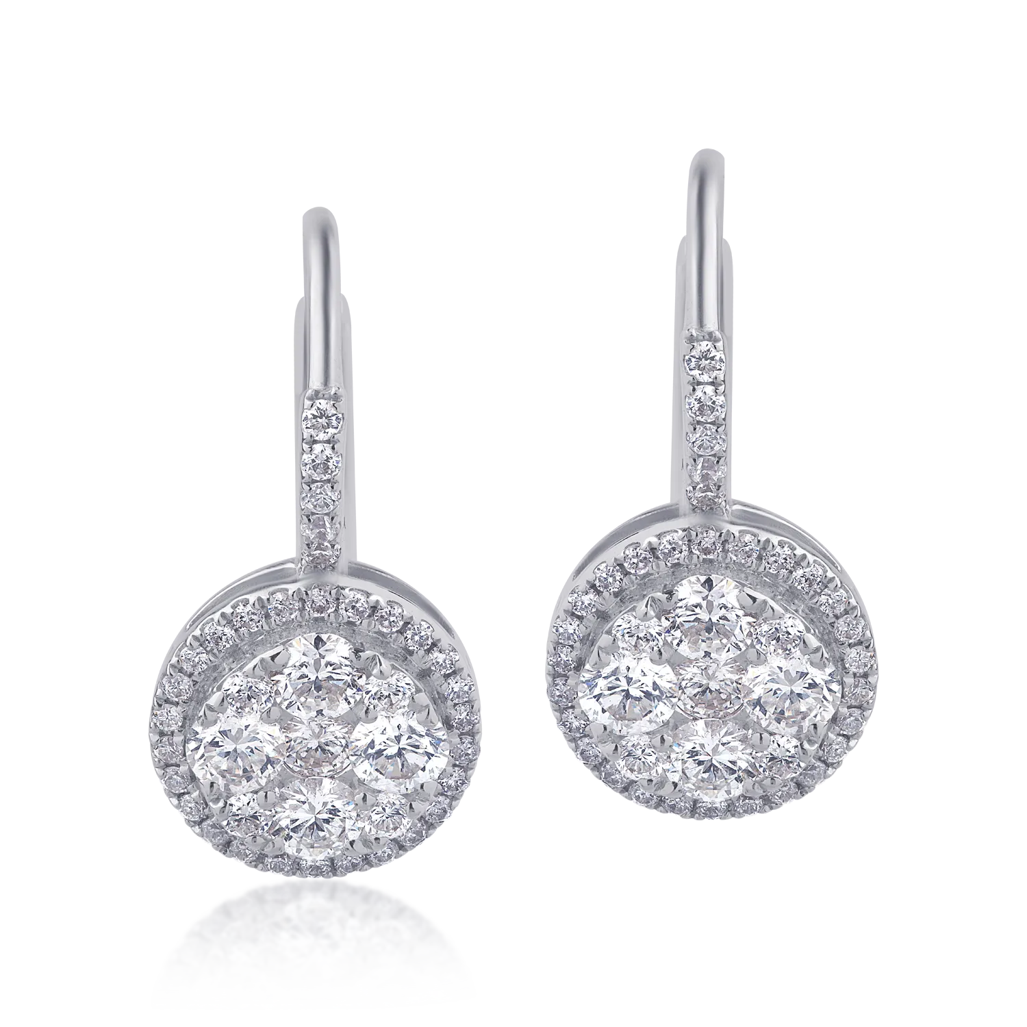 18K white gold earrings with 0.96ct diamonds