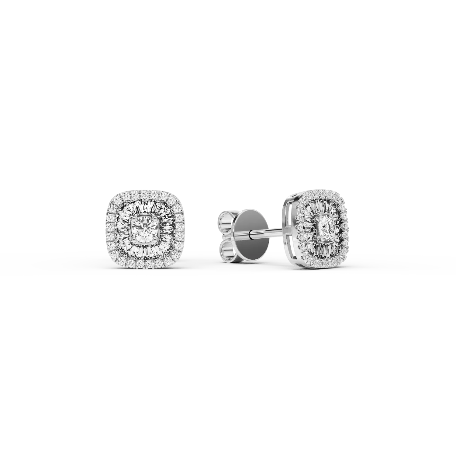 Cercei din aur alb cu diamante de 0.4ct