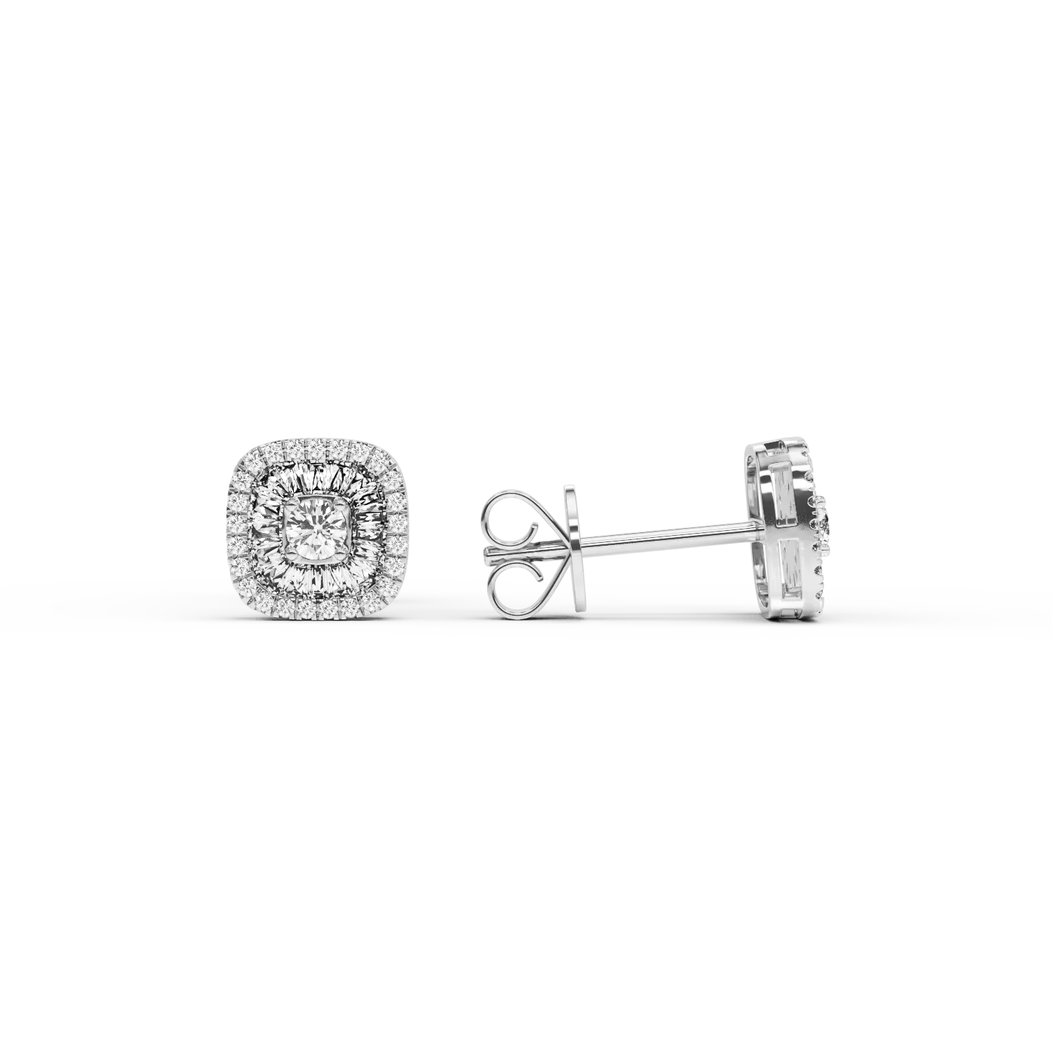 Cercei din aur alb cu diamante de 0.4ct