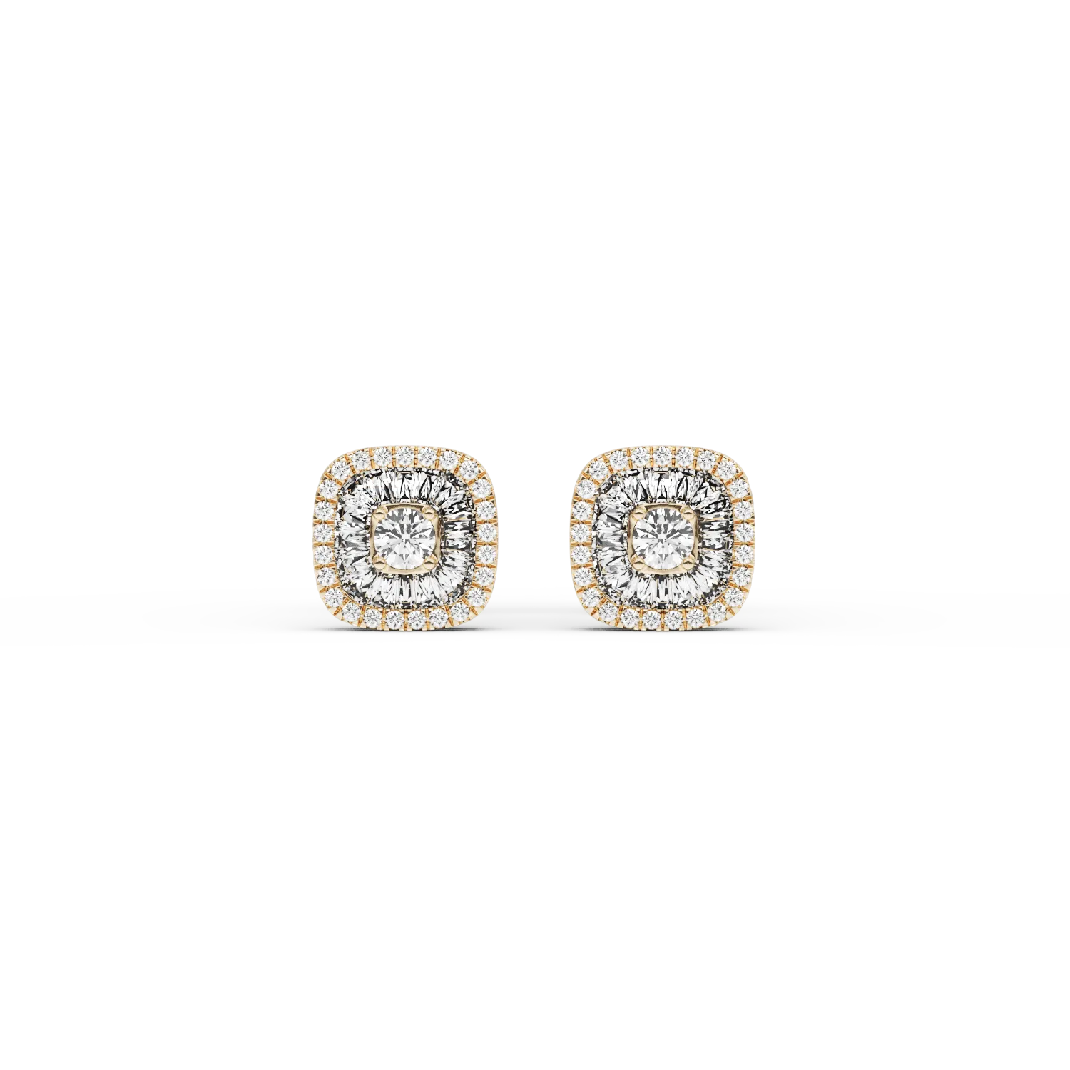 18K yellow gold earrings with 0.41ct diamonds