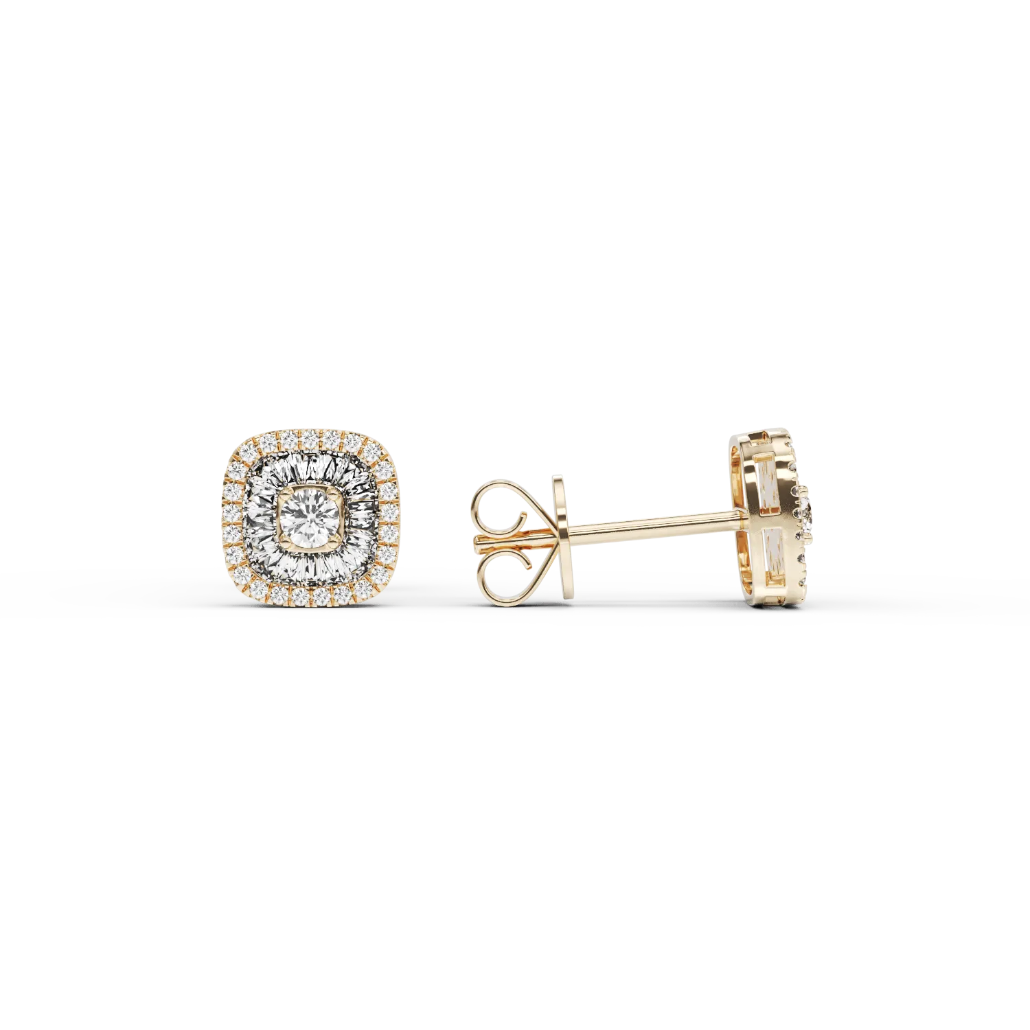 18K yellow gold earrings with 0.41ct diamonds