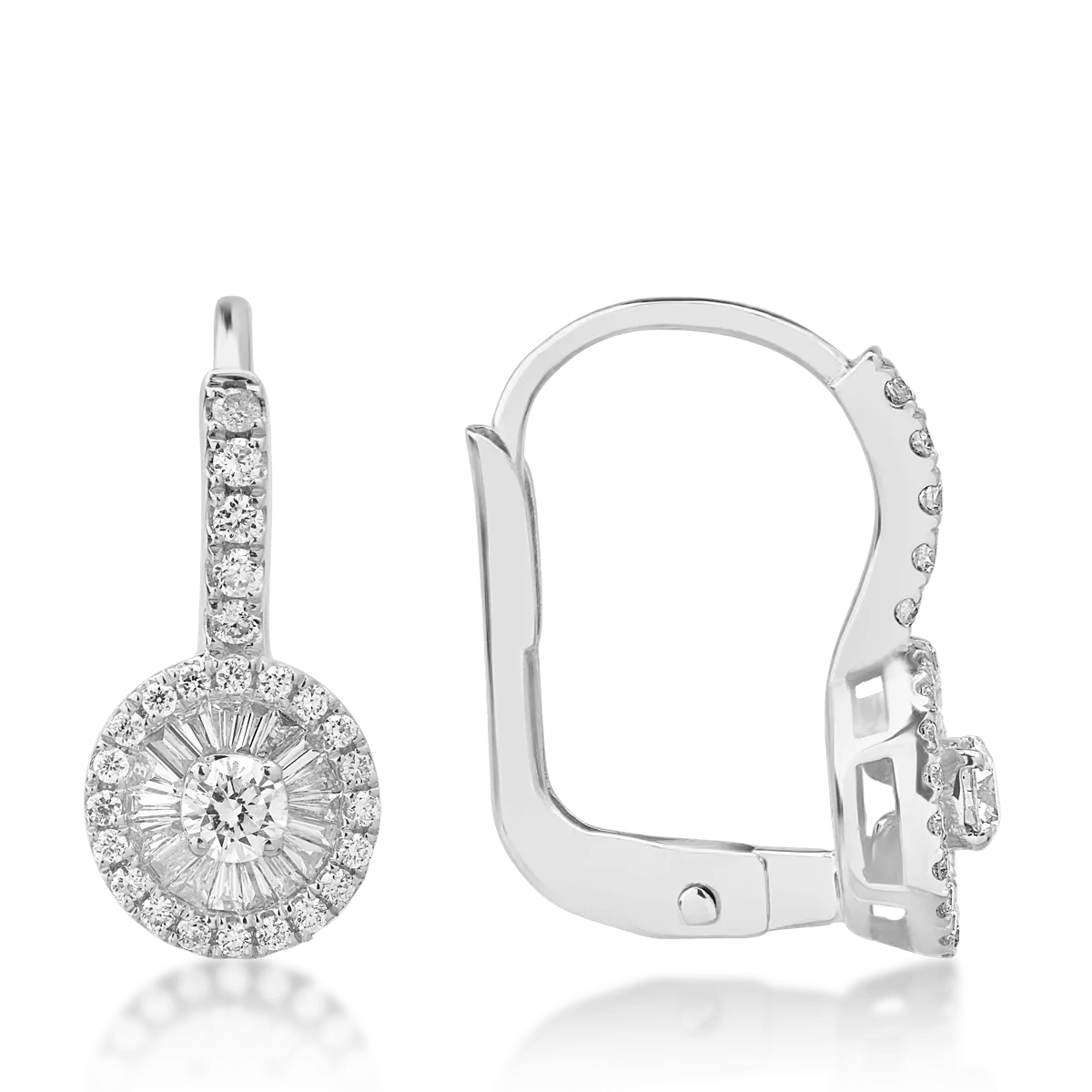 18k fehér arany fülbevaló 0.48ct gyémántokkal