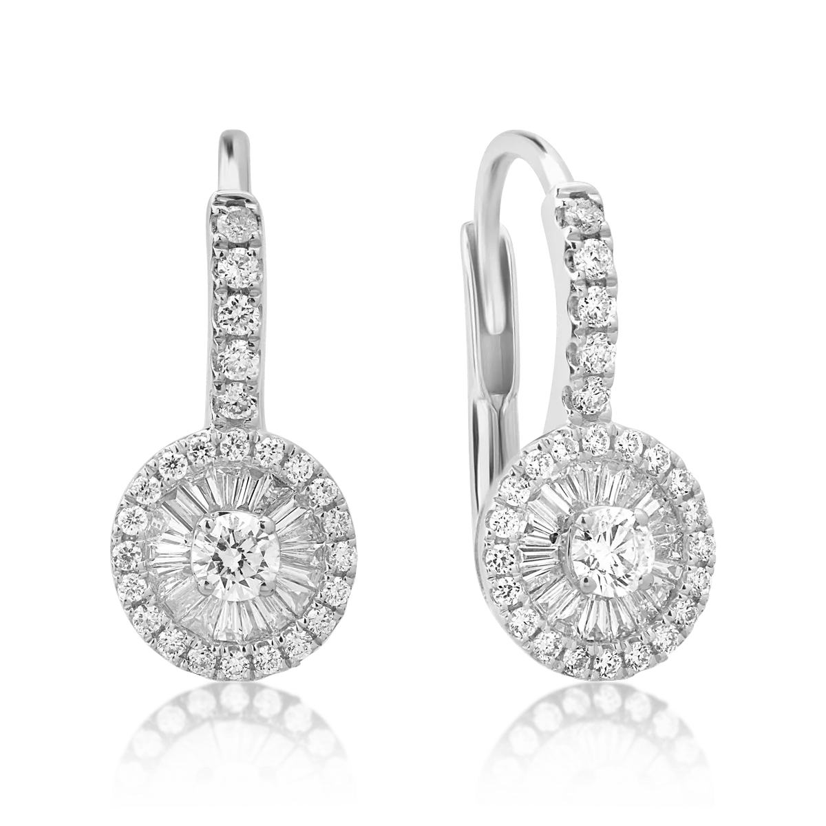 18K white gold earrings with 0.48ct diamonds