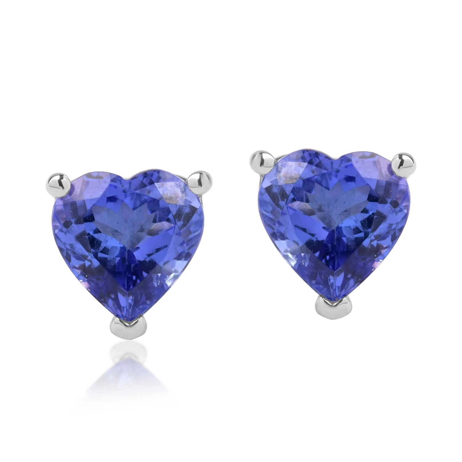 Cercei din aur alb de 14K cu tanzanite de 3.92ct