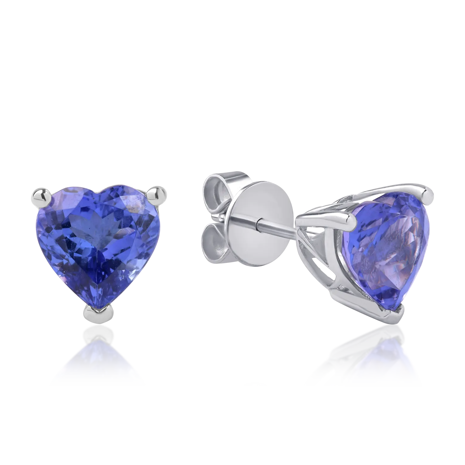 14K white gold earrings with 3.92ct tanzanites