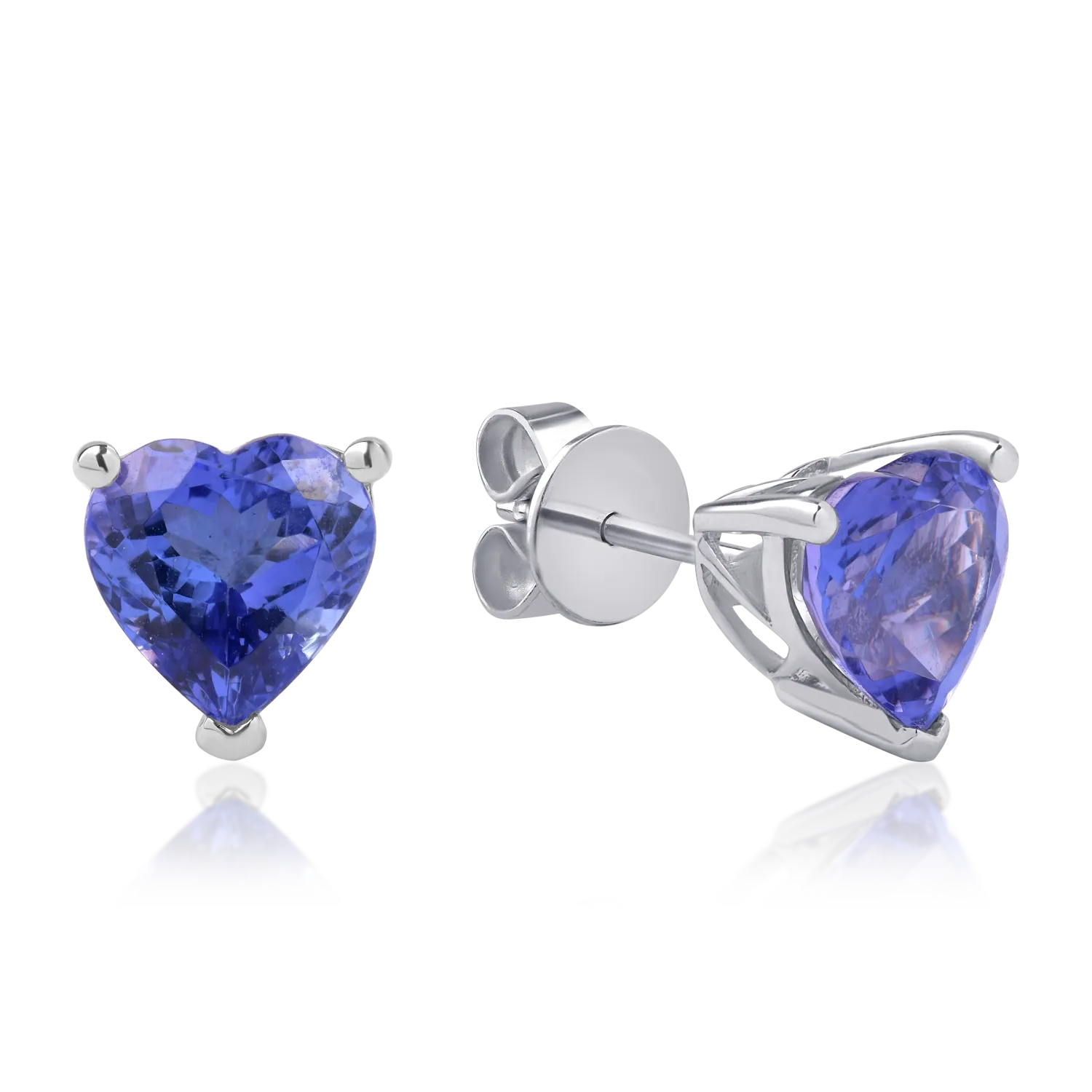 Cercei din aur alb de 14K cu tanzanite de 3.92ct