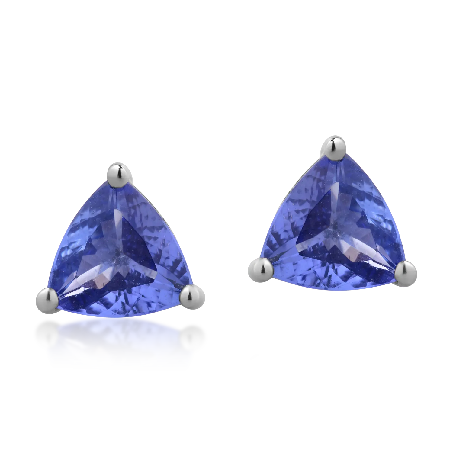 Cercei din aur alb de 14K cu tanzanite de 3.24ct