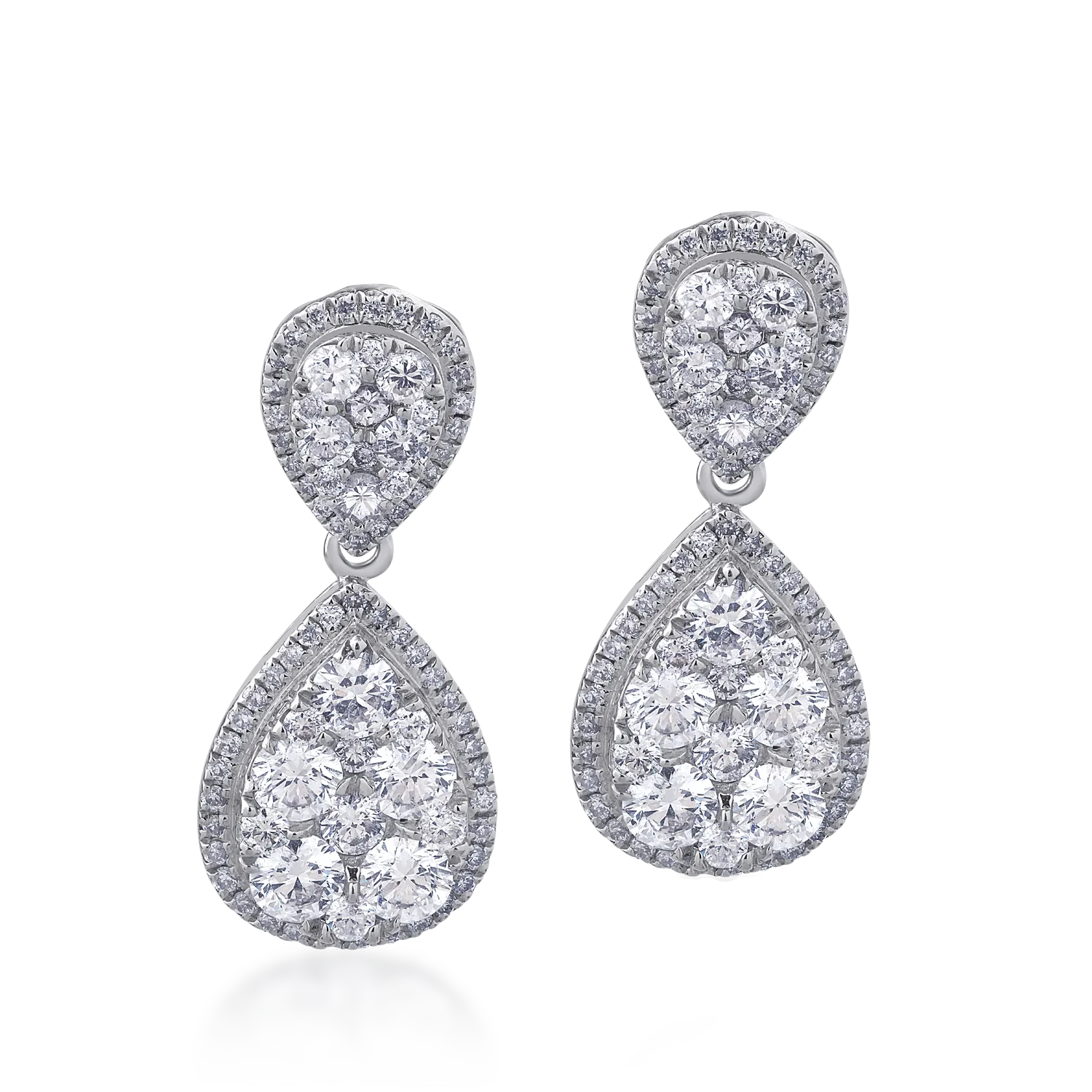 18K white gold earrings with 2.81ct diamonds