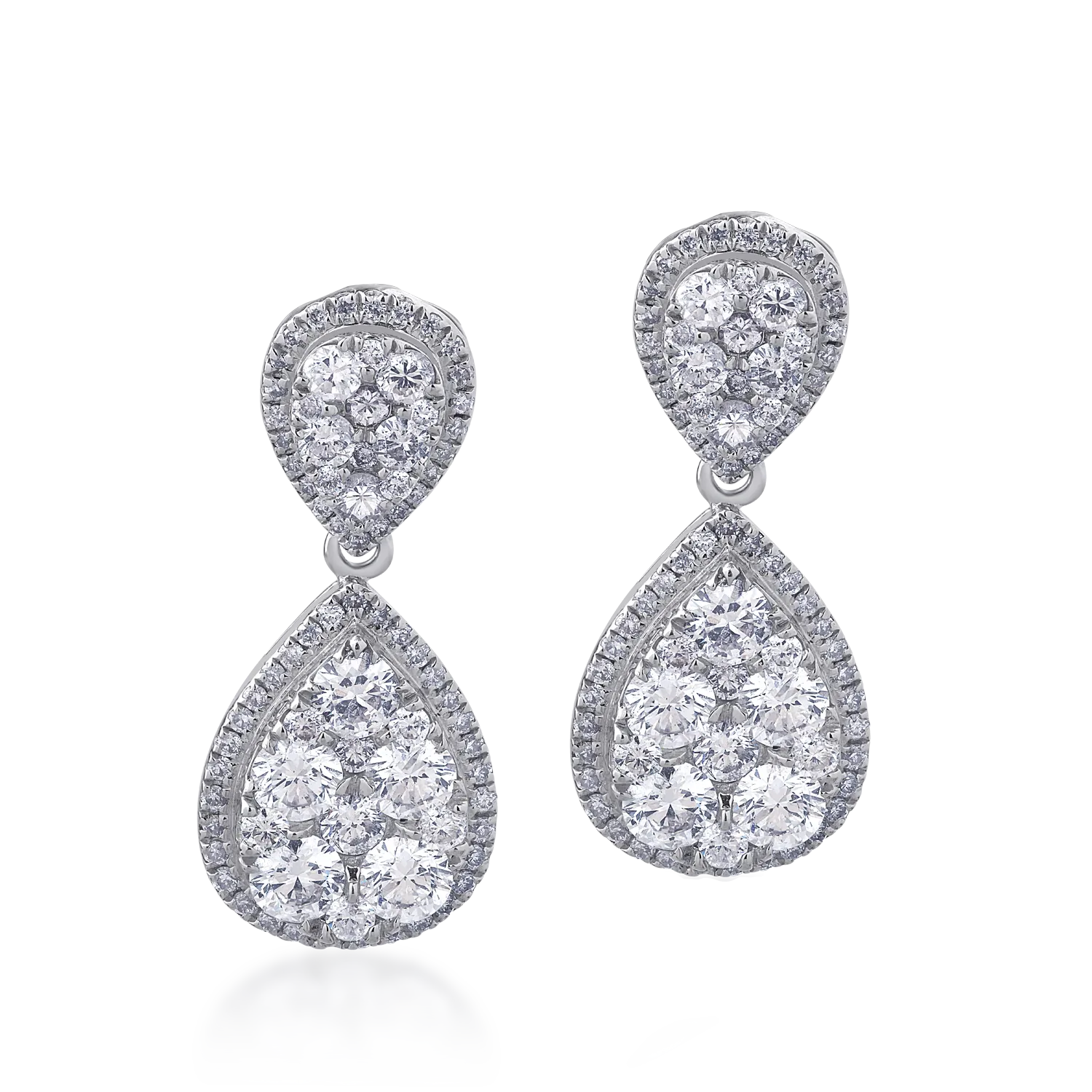 Cercei din aur alb de 18K cu diamante de 2.81ct-110706