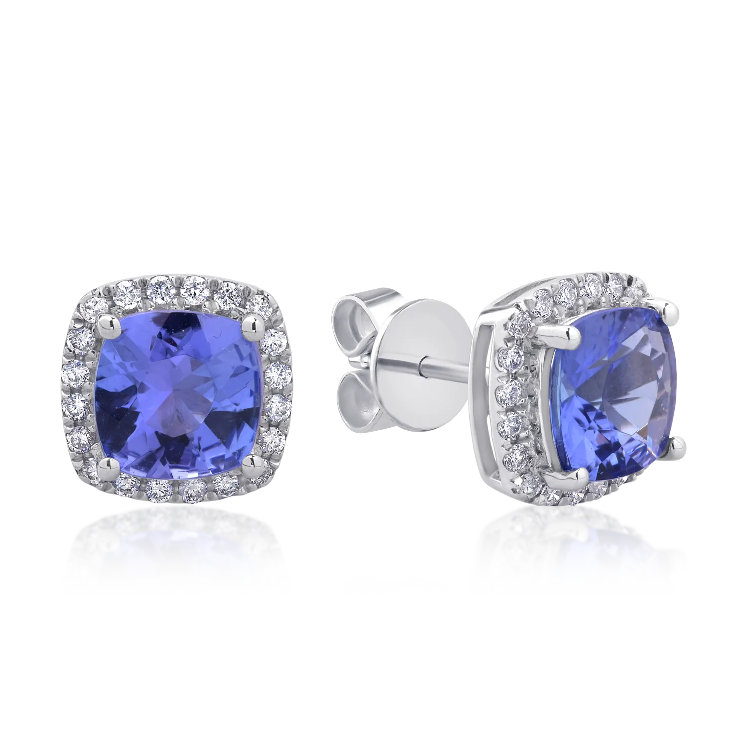 18K white gold earrings with 2.84ct tanzanites and 0.26ct diamonds