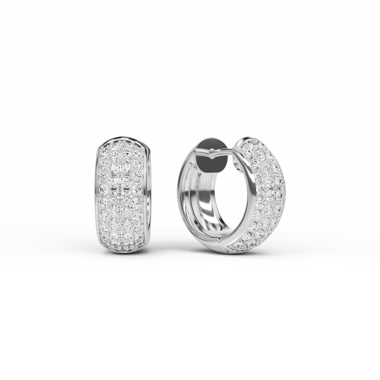 Cercei din aur alb cu diamante de 0.58ct