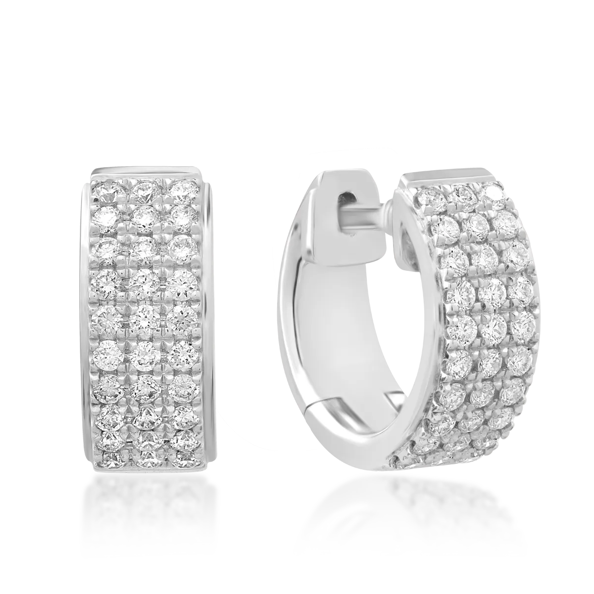 Cercei din aur alb cu diamante de 0.46ct