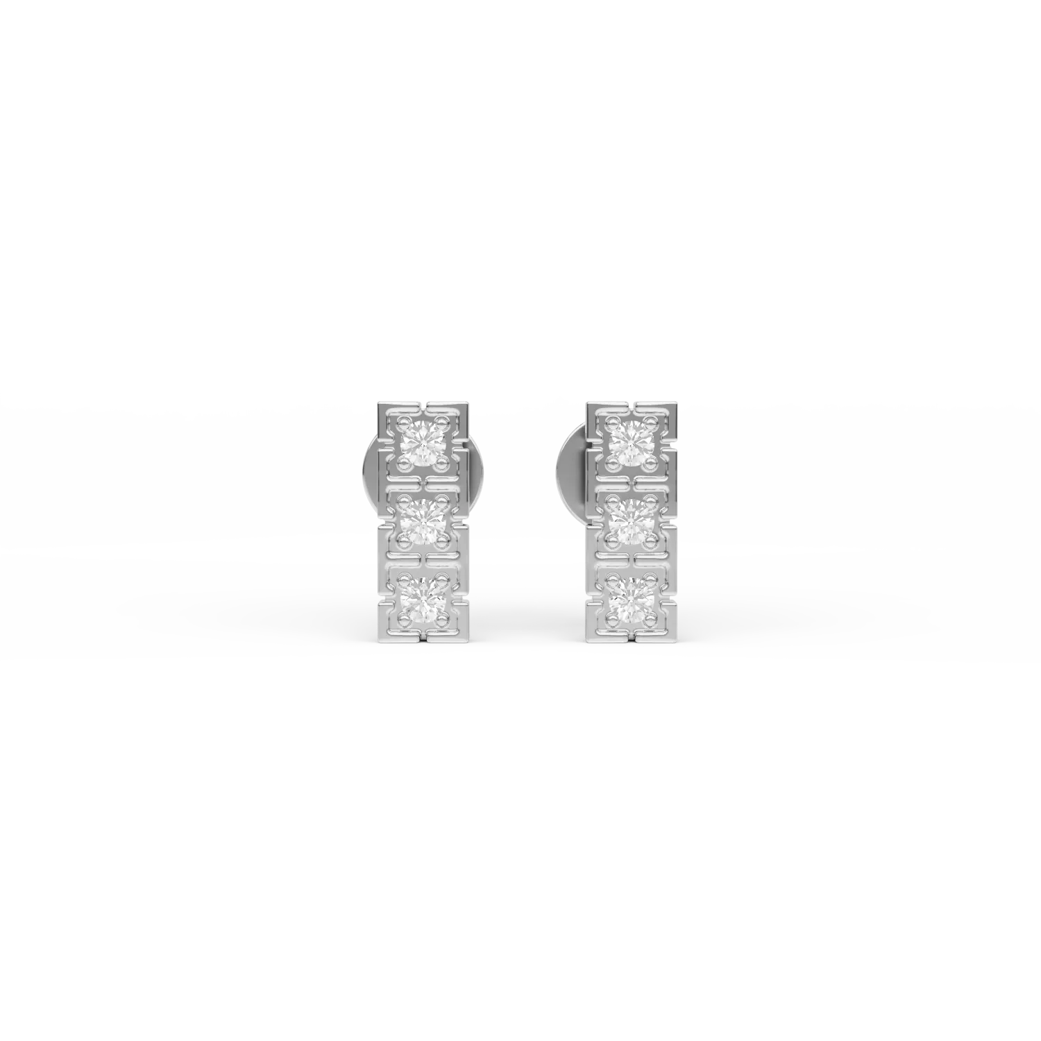 Teilor Cercei din aur alb cu diamante de 0.13ct