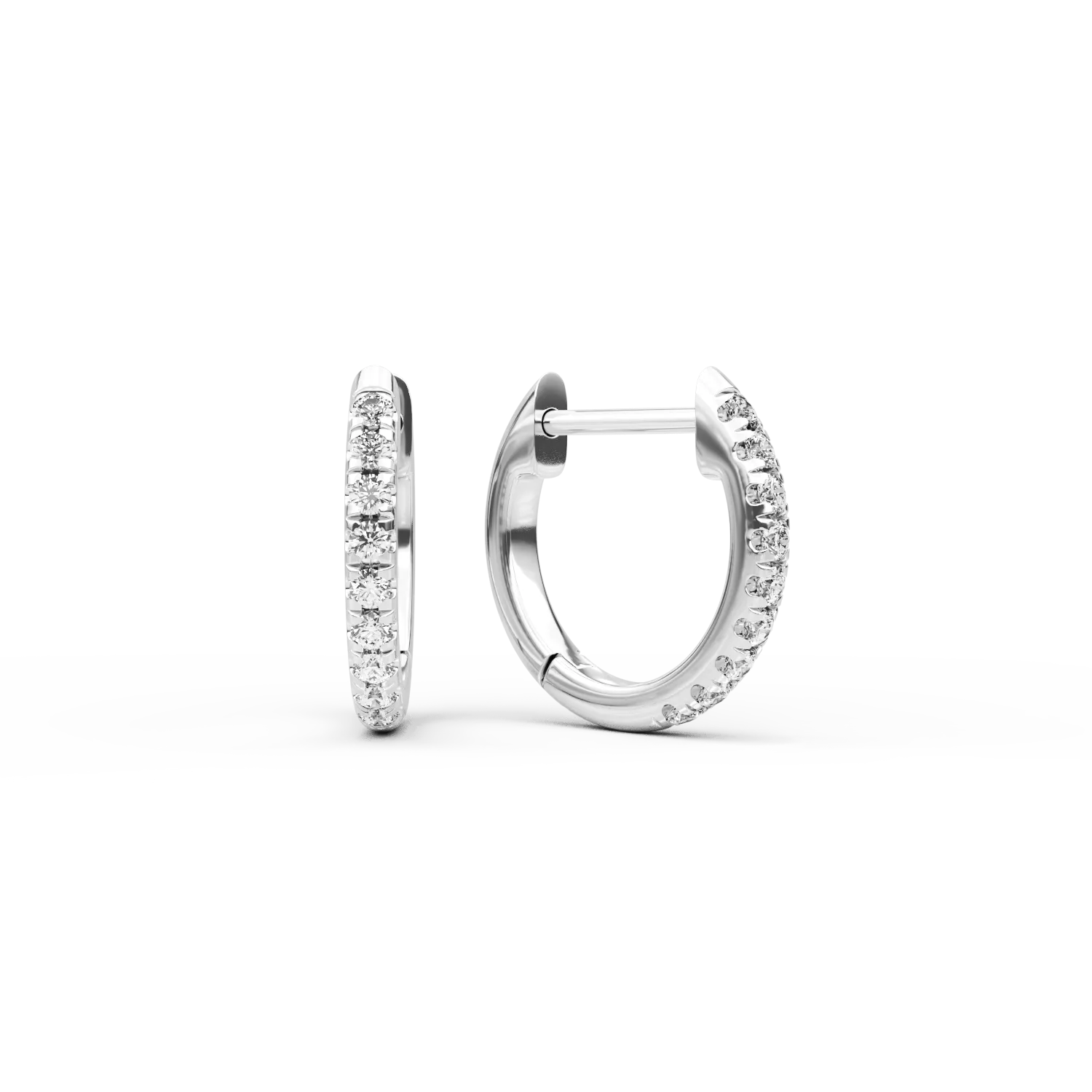 Cercei din aur alb cu diamante de 0.11ct